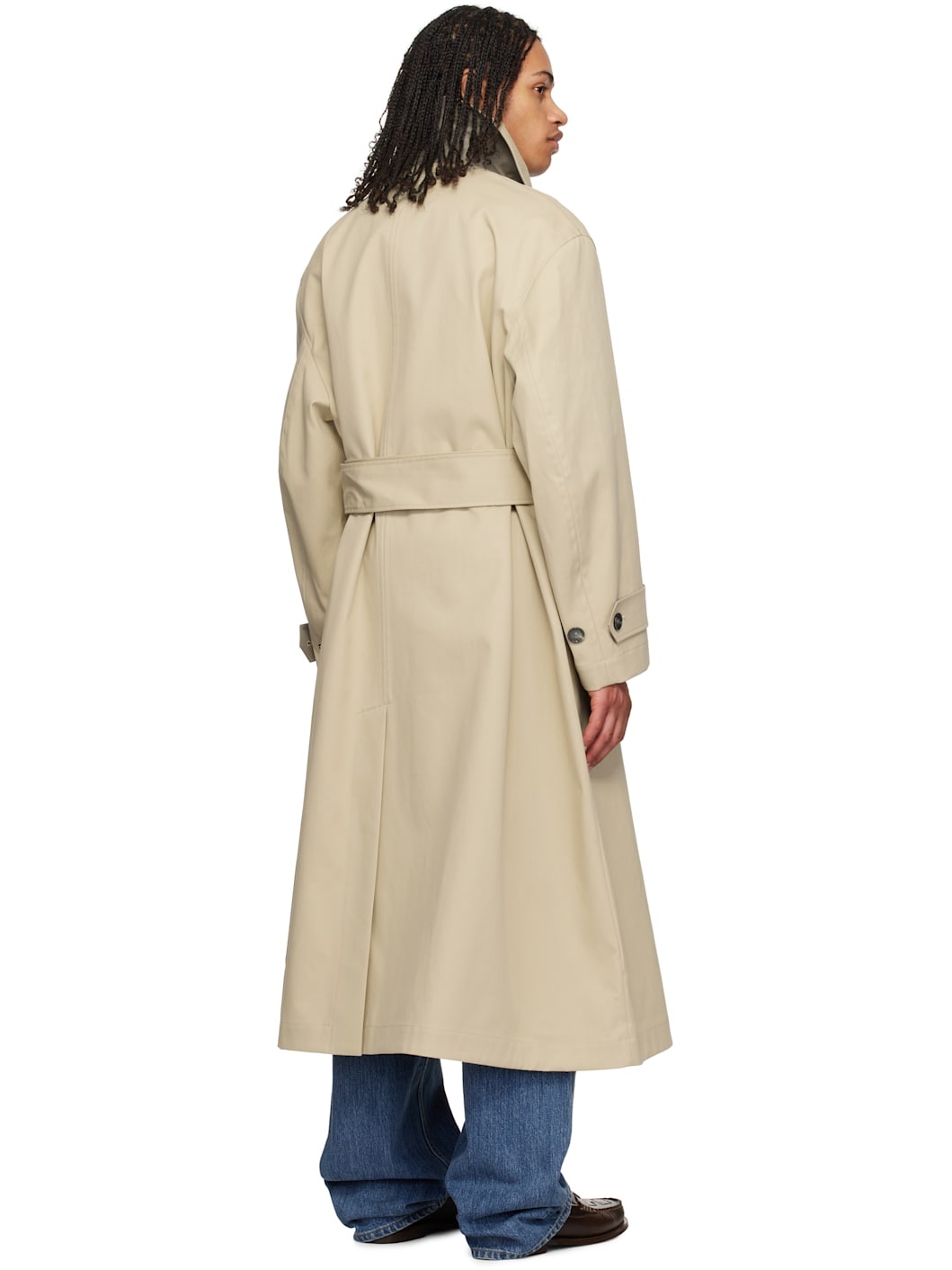 Beige Cotton Belted Mac Coat - 3