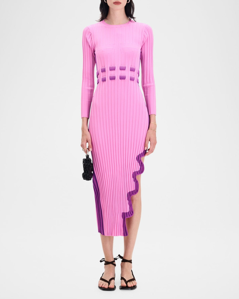 PH5 Aster Pleated Midi Dress with Wavy Slit outlook