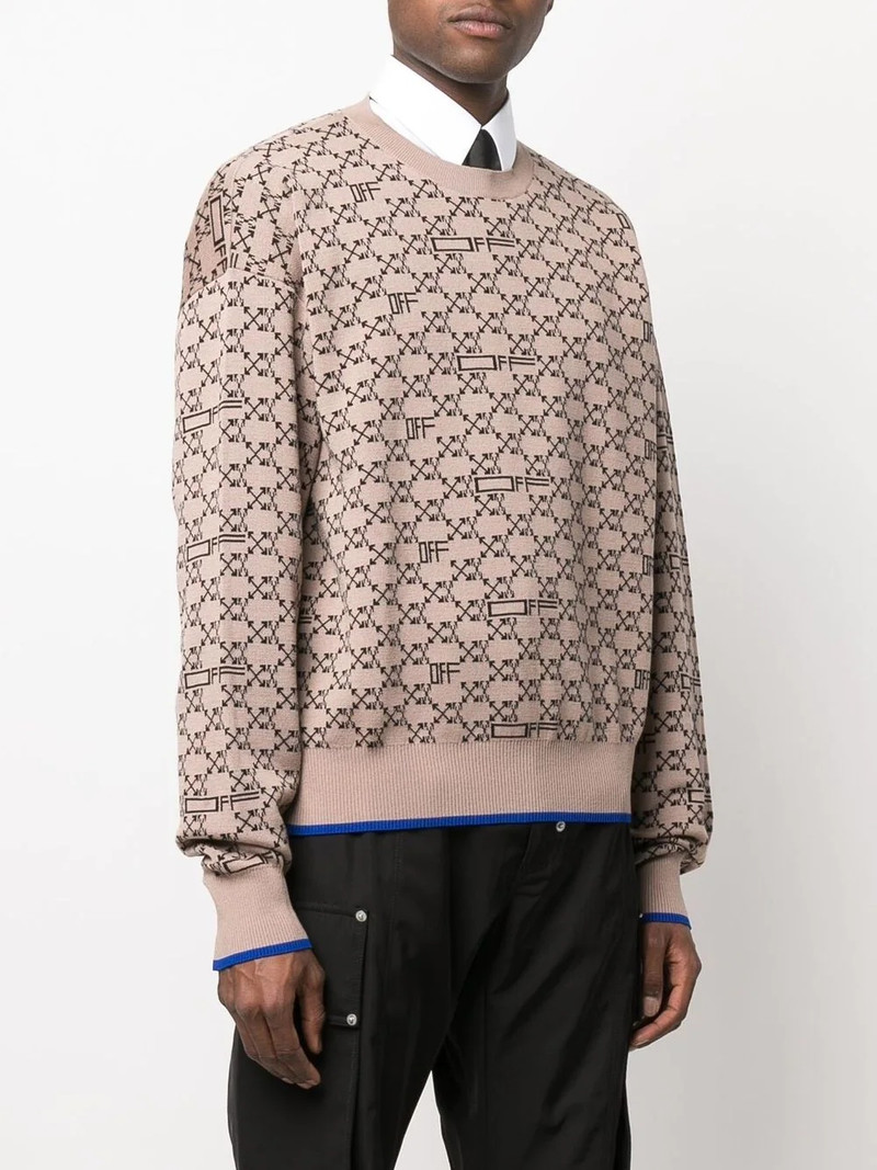 all-over monogram crew neck jumper 4
