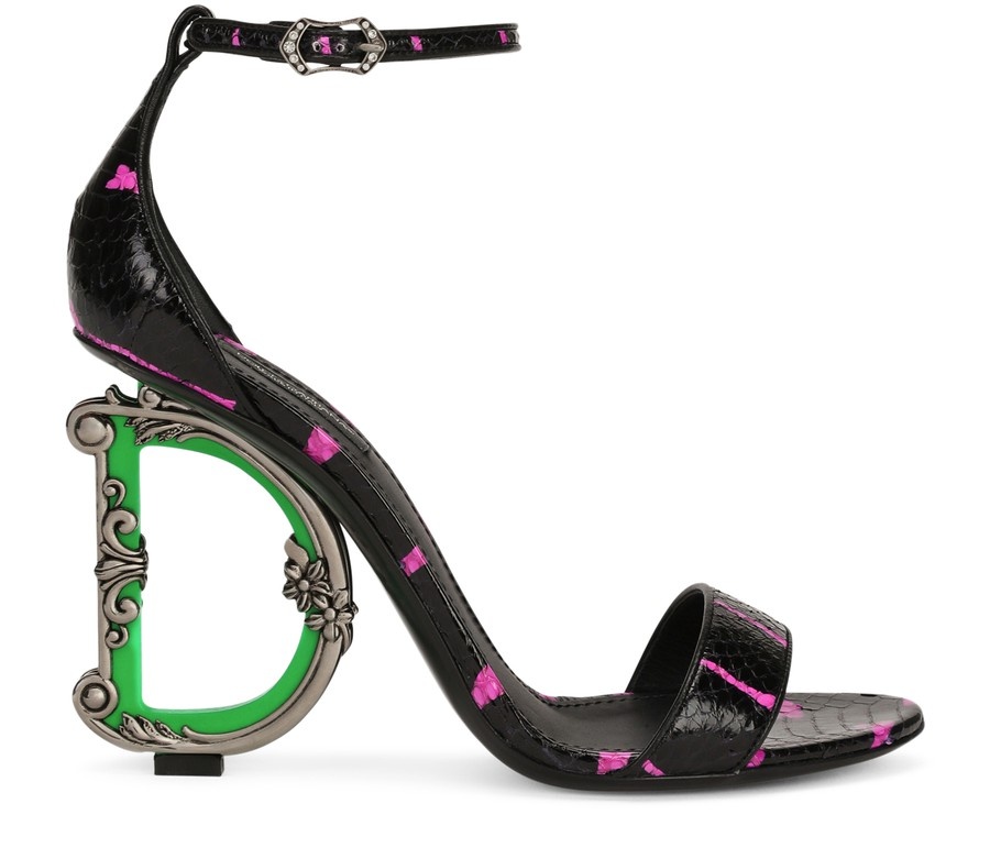 Printed elaphe baroque DG sandals - 1