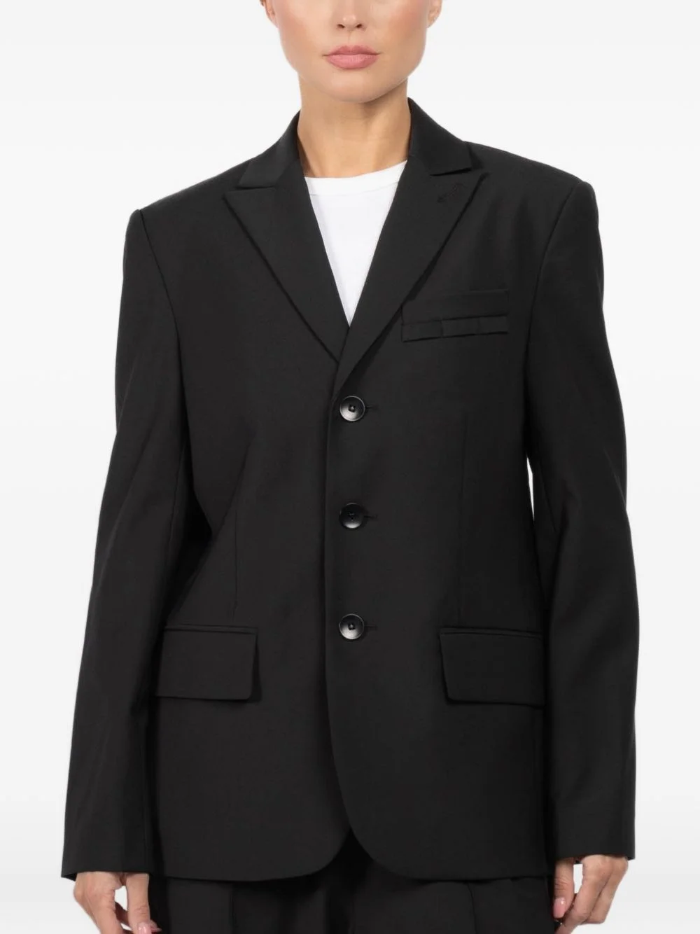 button-fastening flap-pocket blazer - 1