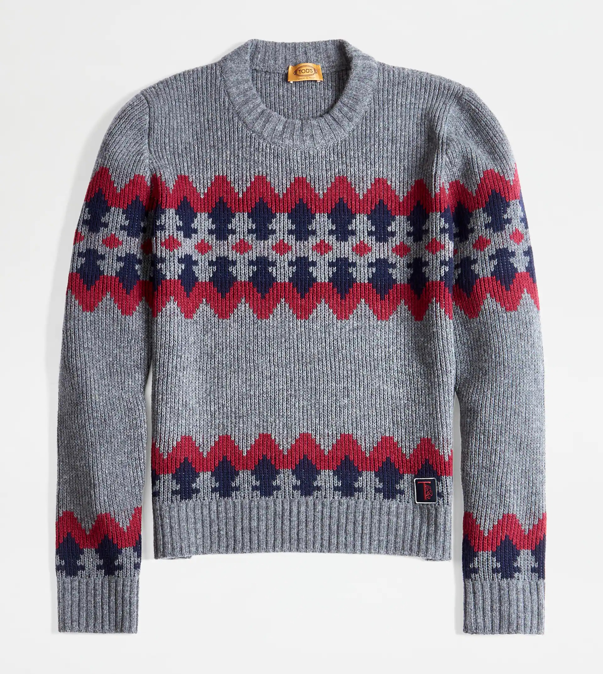 ROUND-NECK JUMPER - GREY, BLUE, RED - 1