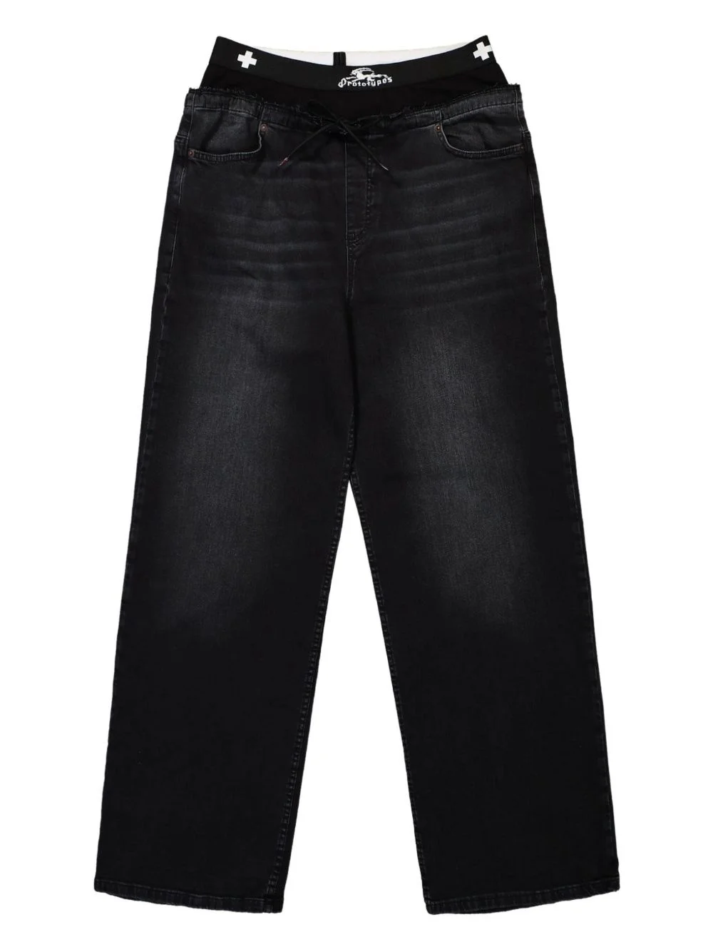 elasticated-waistband jeans - 1