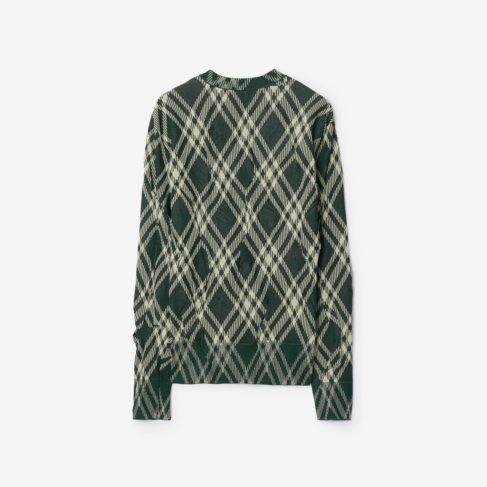 Check Cotton Blend Sweater - 5