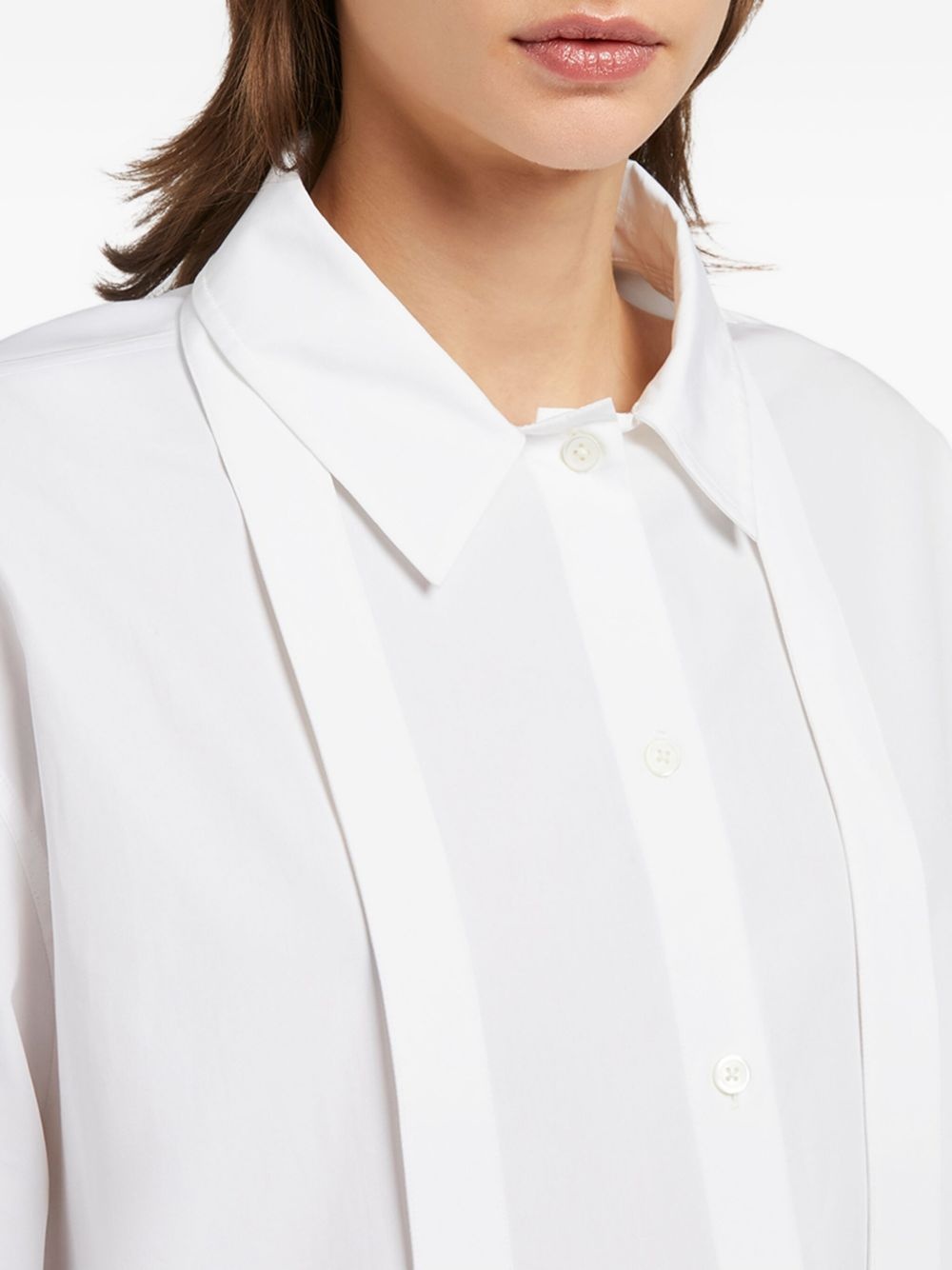 tie-detail cotton shirt - 4
