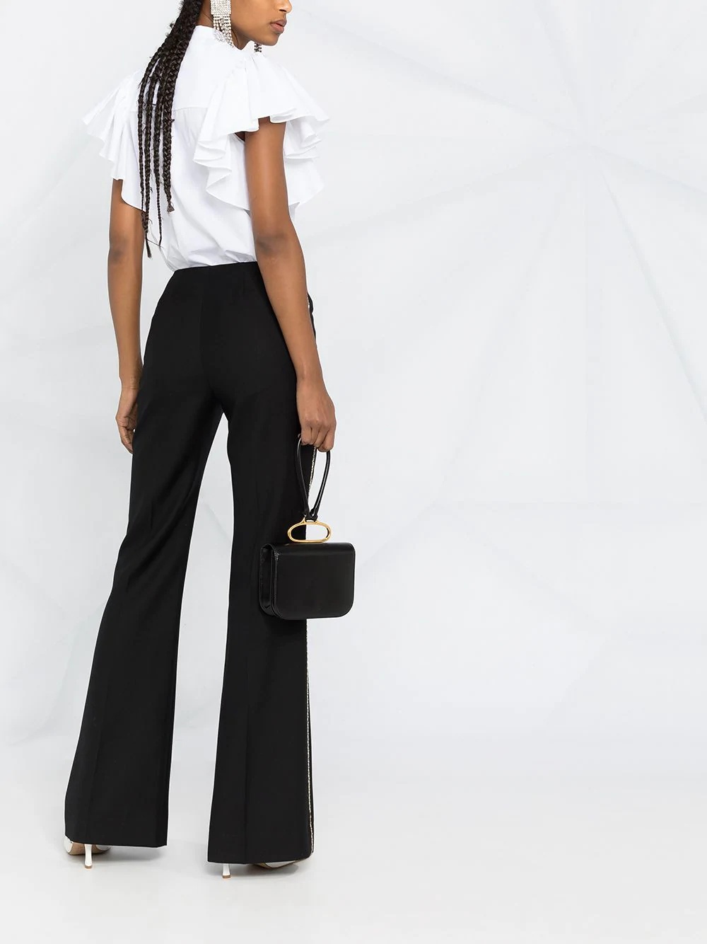 gem-embellished flared trousers - 6