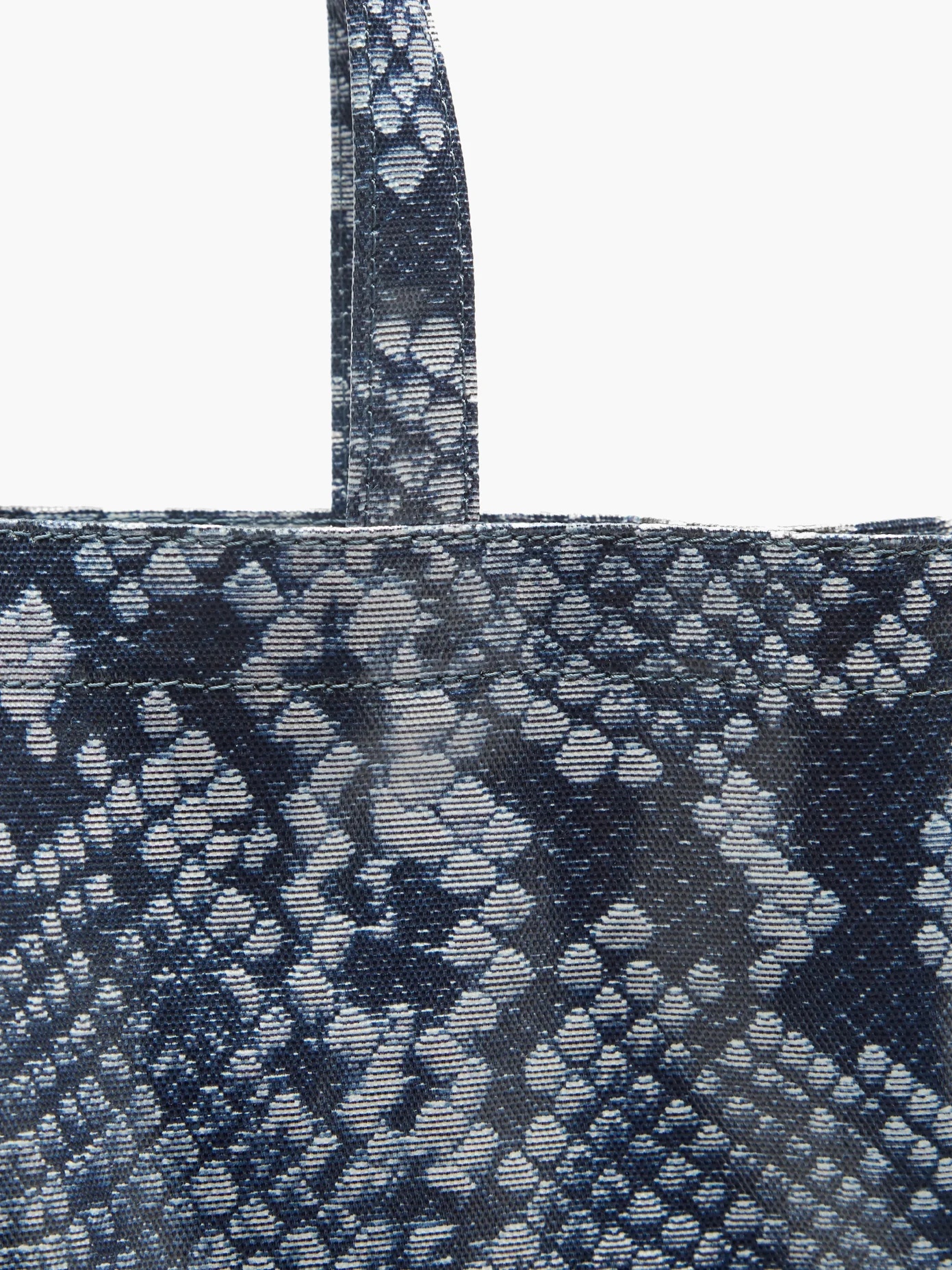 Large snake-print cotton-canvas tote bag - 5