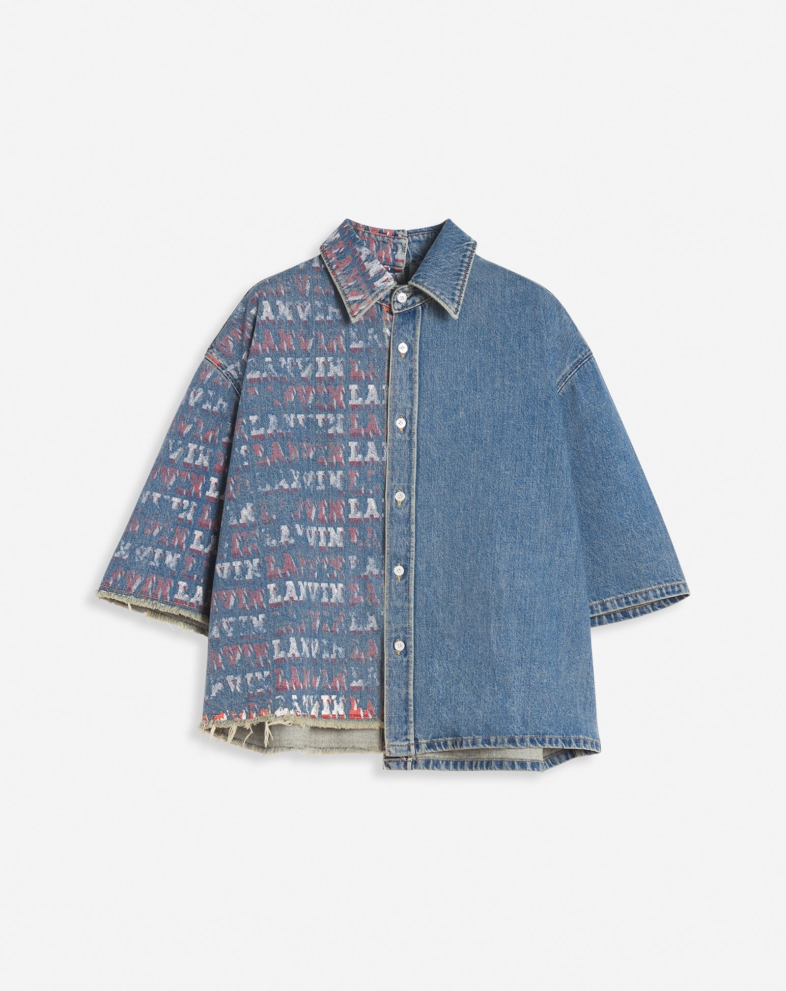 LANVIN X FUTURE UNISEX ASYMMETRICAL PRINTED SHIRT - 1