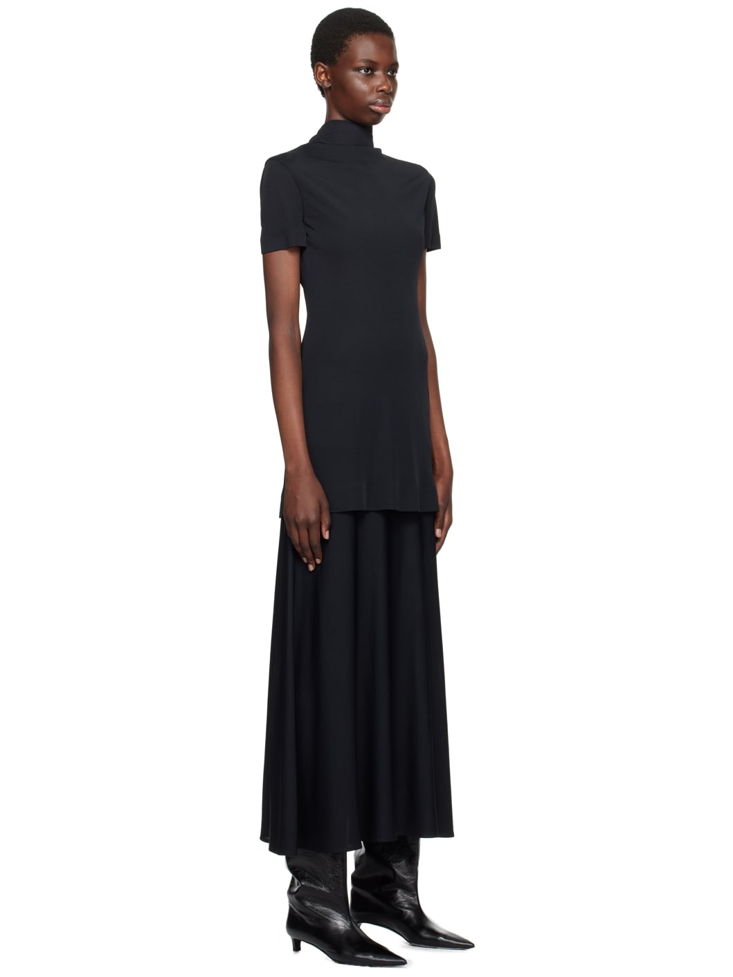 Black Layered Midi Dress - 2