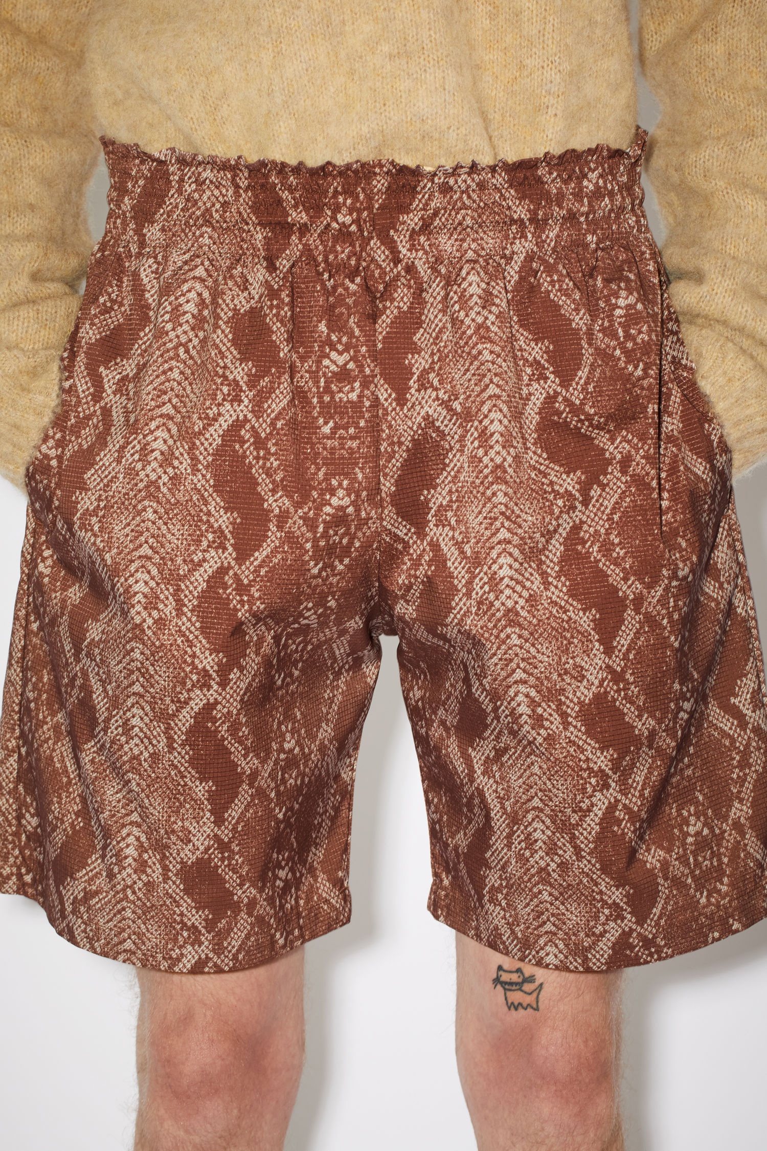 Printed swim shorts - Rust red - 5