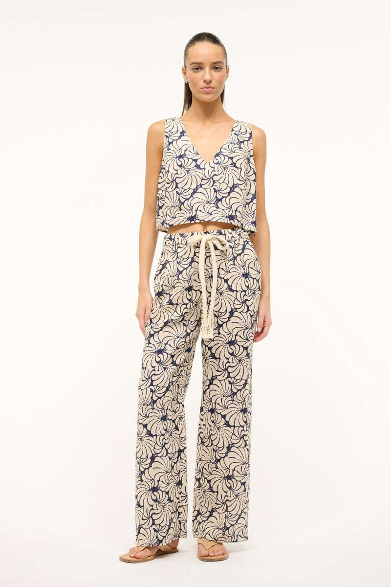 STAUD STAUD CATANIA TOP NAVY SCALLOP BLOCK PRINT outlook