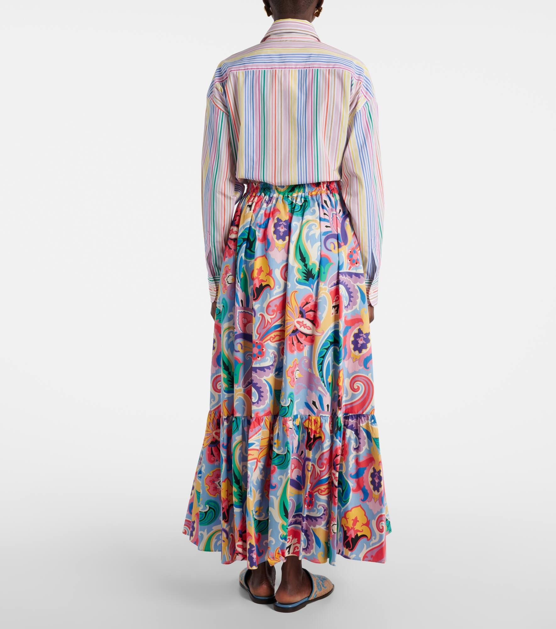 Printed cotton maxi skirt - 3
