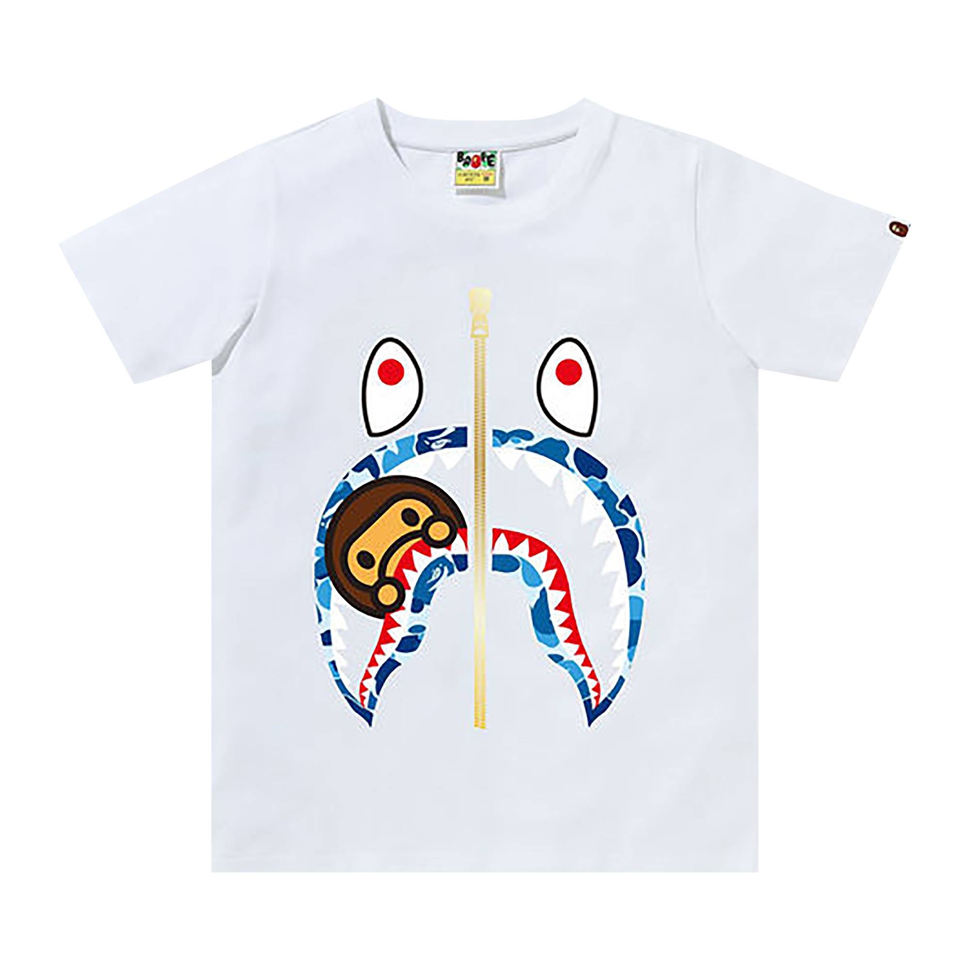 BAPE ABC Camoilo Shark Tee 'White/Blue' - 1