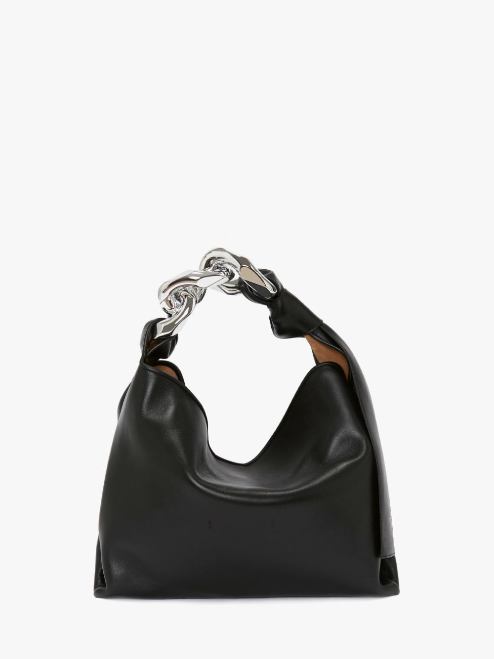 SMALL CHAIN HOBO - LEATHER SHOULDER BAG - 4