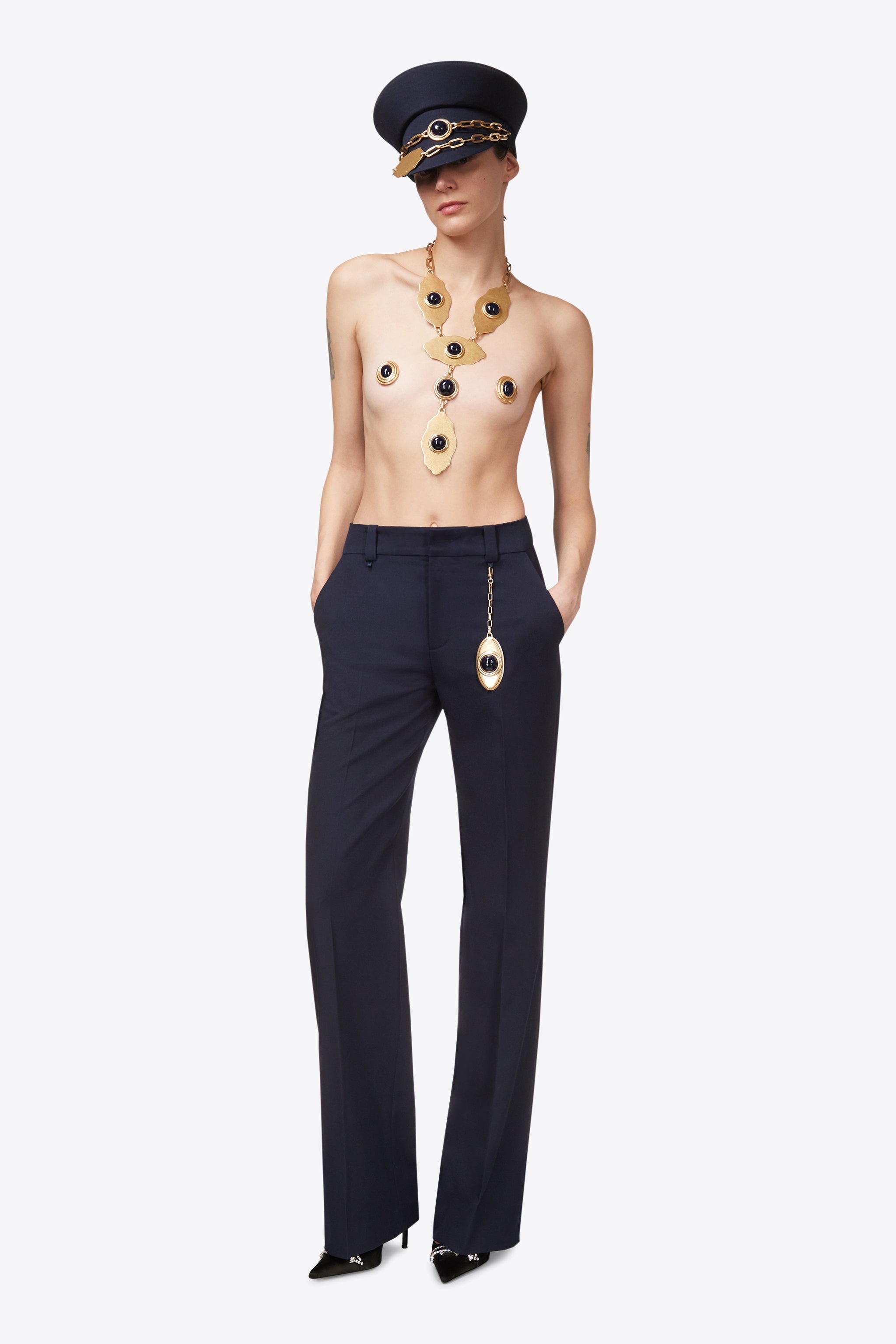 CHAIN PLATE STRAIGHT LEG TROUSER - 4