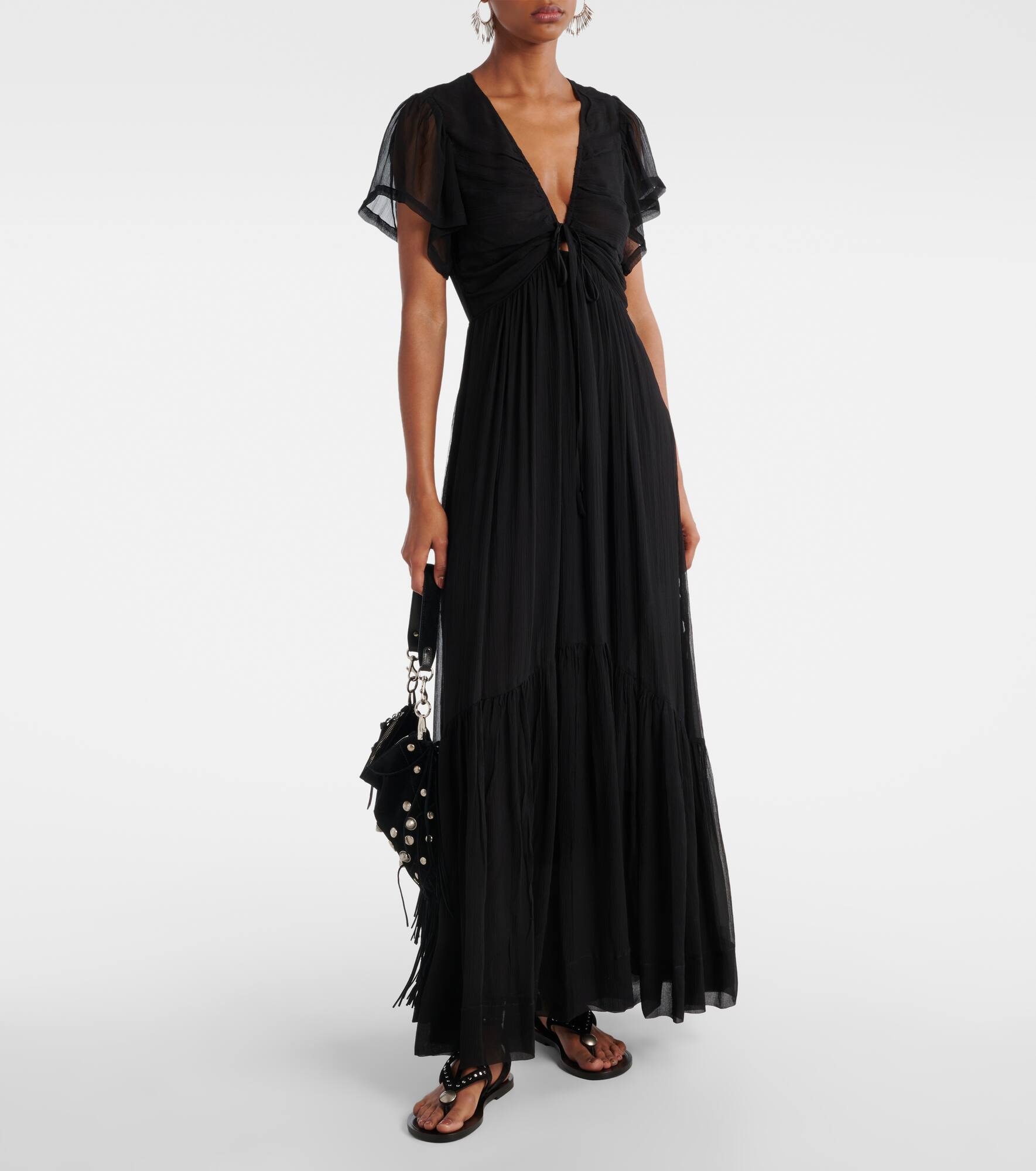 Agathe gathered silk maxi dress - 2