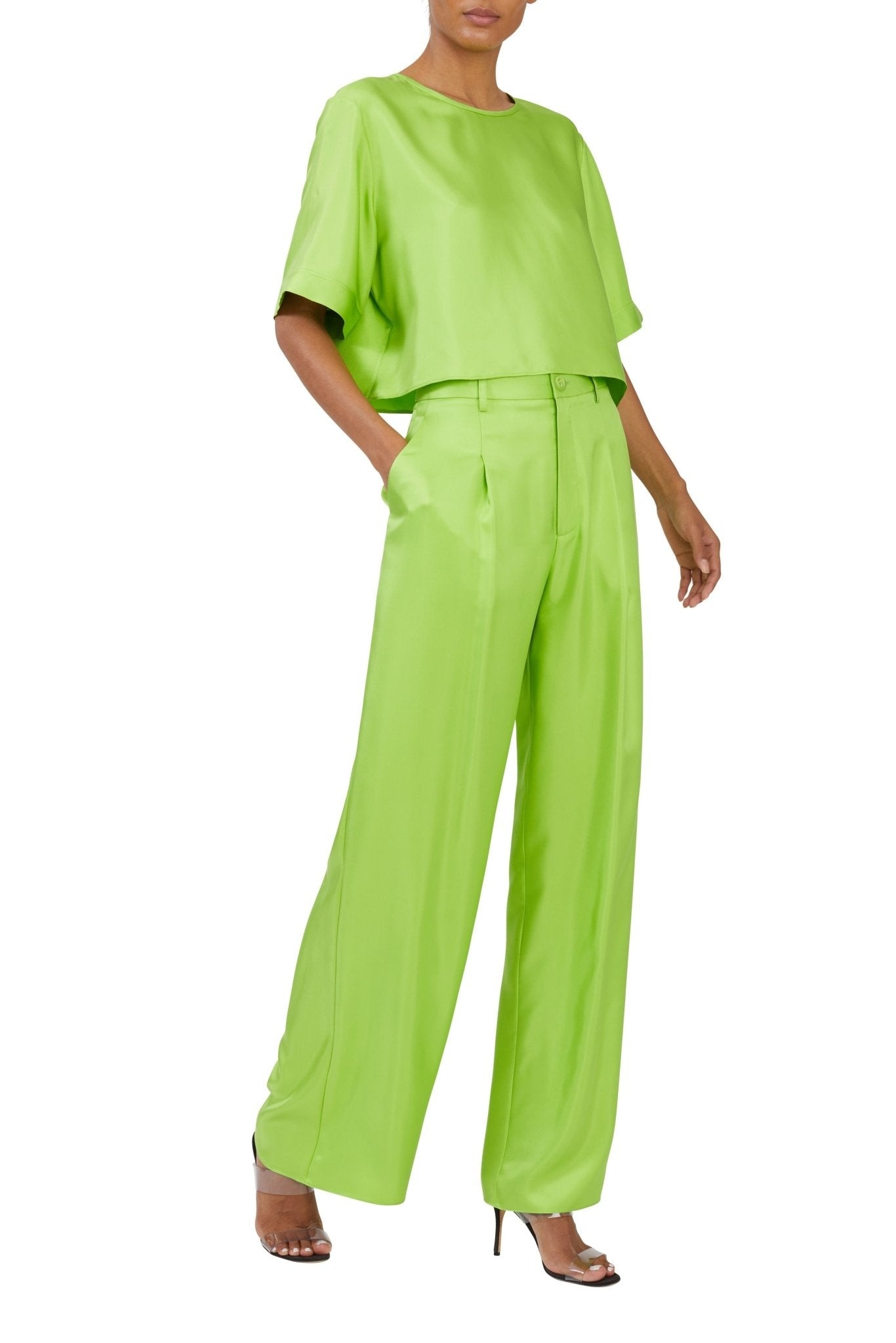 Silky Twill Cropped Tee - 3
