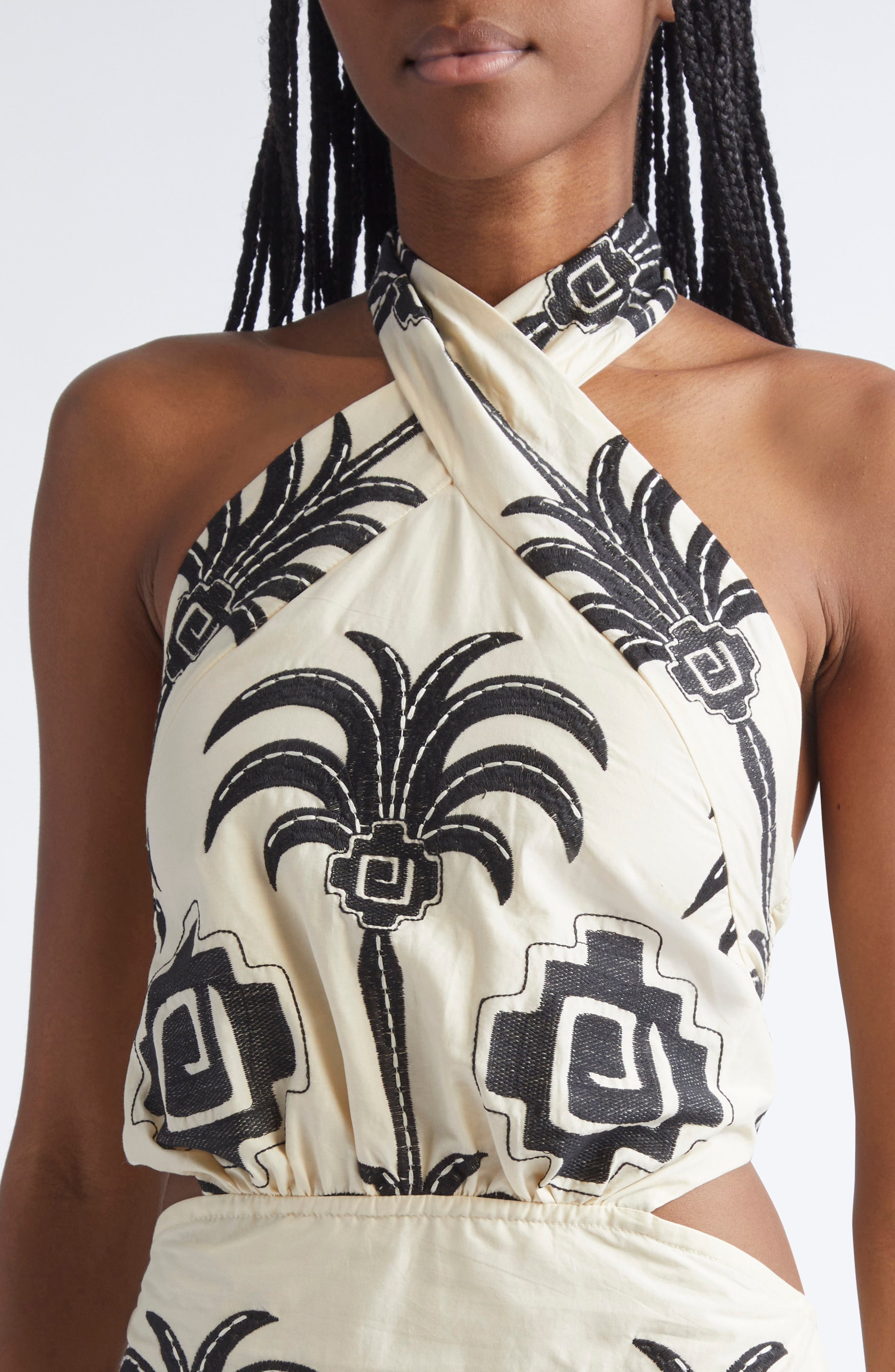 Johanna Ortiz Pintaderas Jacquard Minidress in Ecru /Black at Nordstrom - 4