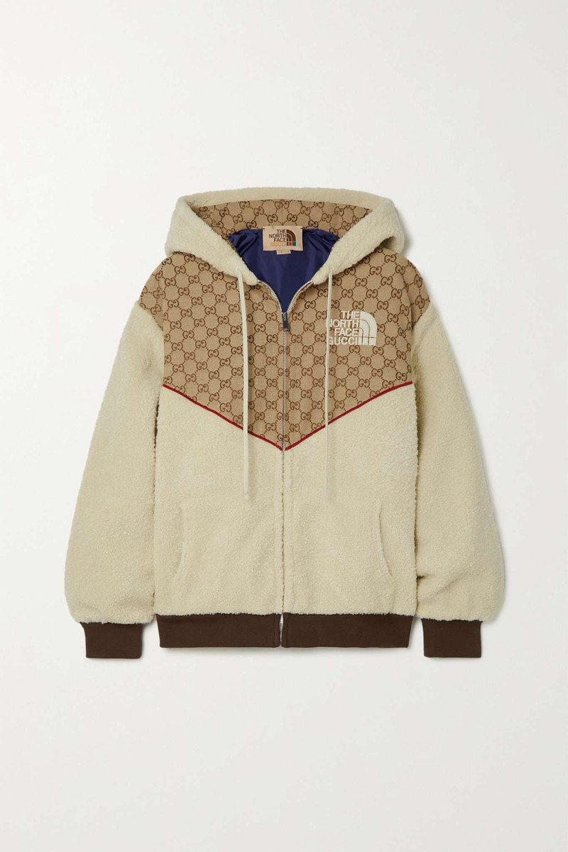 + The North Face embroidered cotton-blend canvas-jacquard and fleece hooded jacket - 1