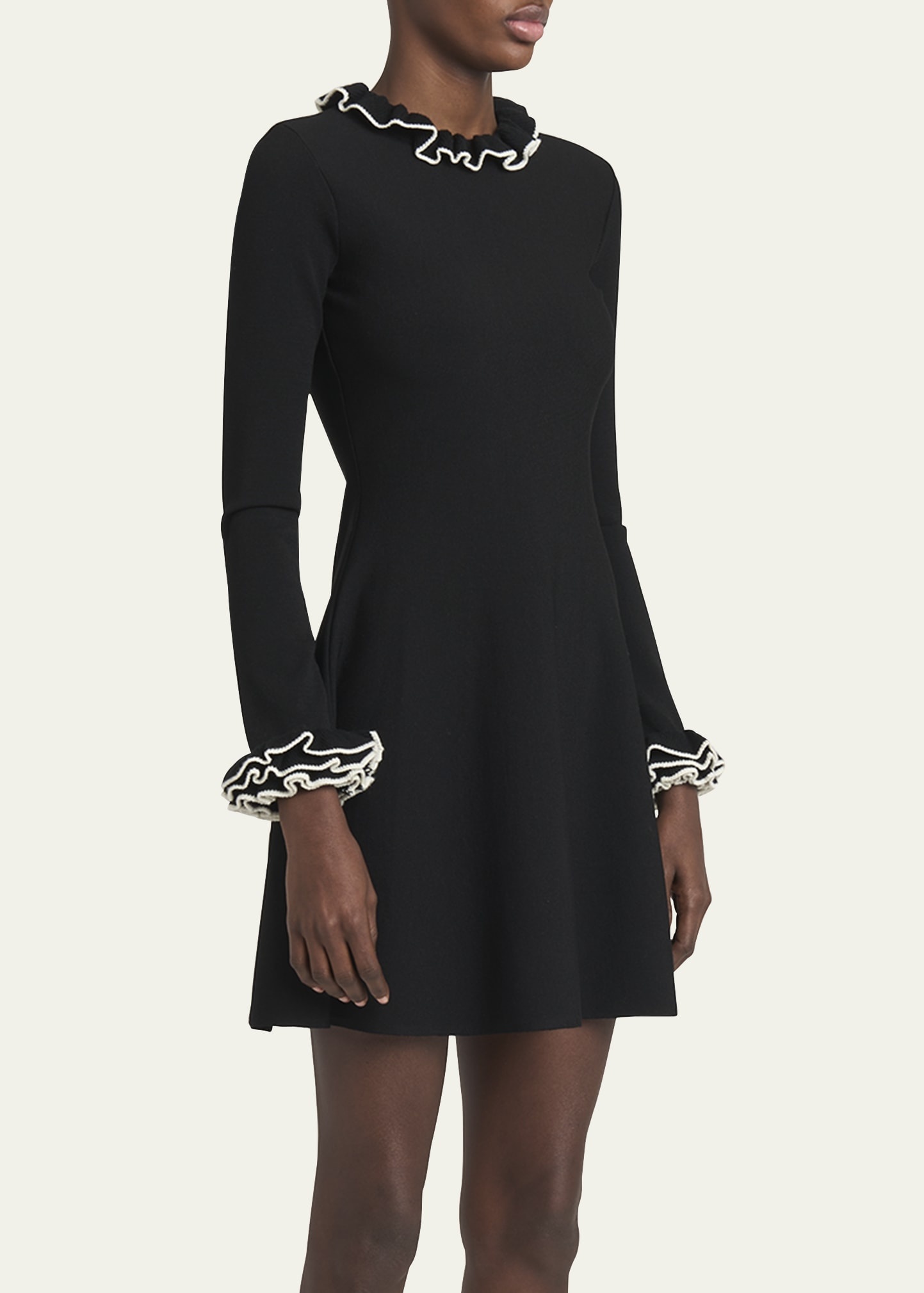 Ruffle-Trim Knit Mini Sweater Dress - 4
