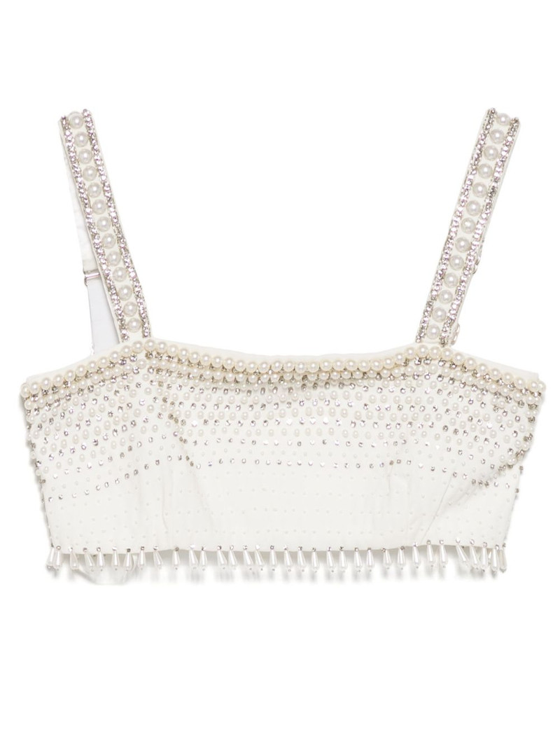 pearl trimmed cropped vest 1