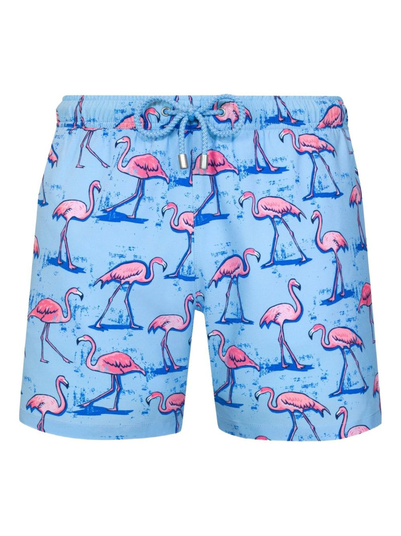 flamingo-print swim shorts 1