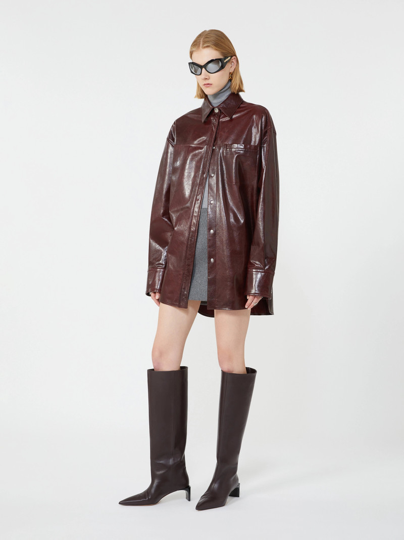 Sportmax Oversized nappa leather shirt - BORDEAUX outlook