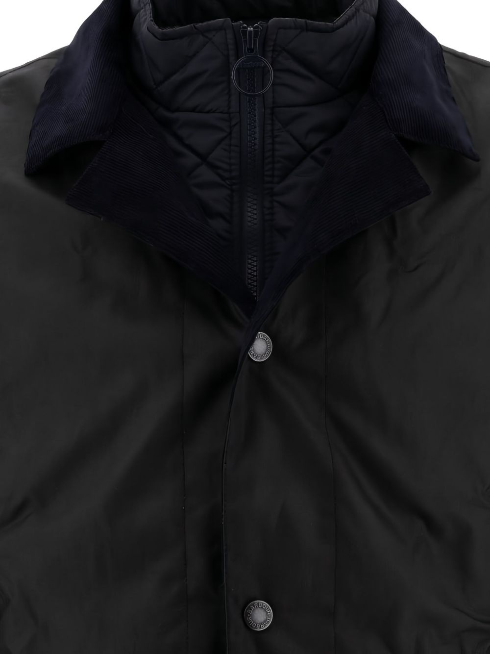 corduroy-collar quilted jacket - 4