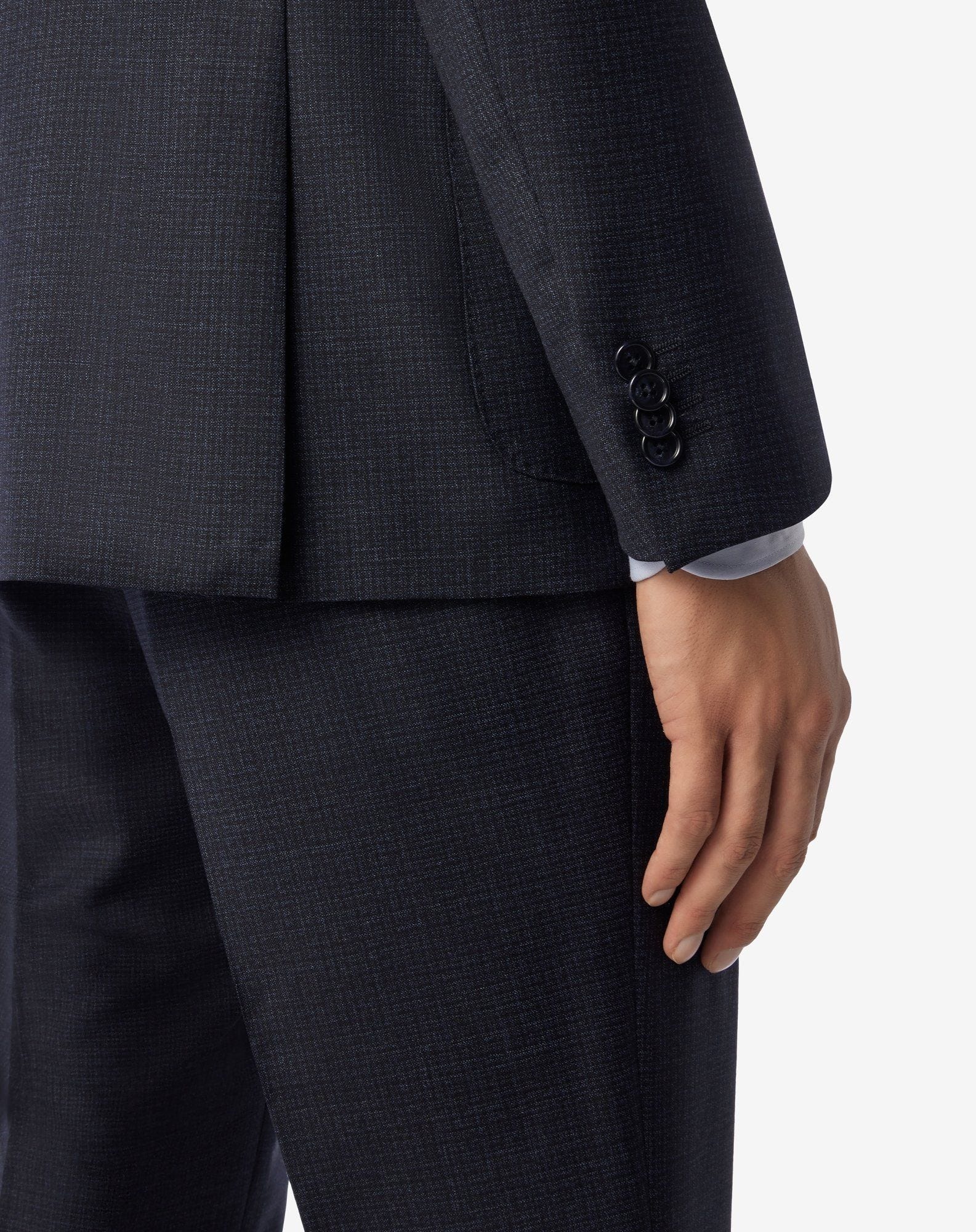 Blue S130's wool twill suit with micropattern - 6