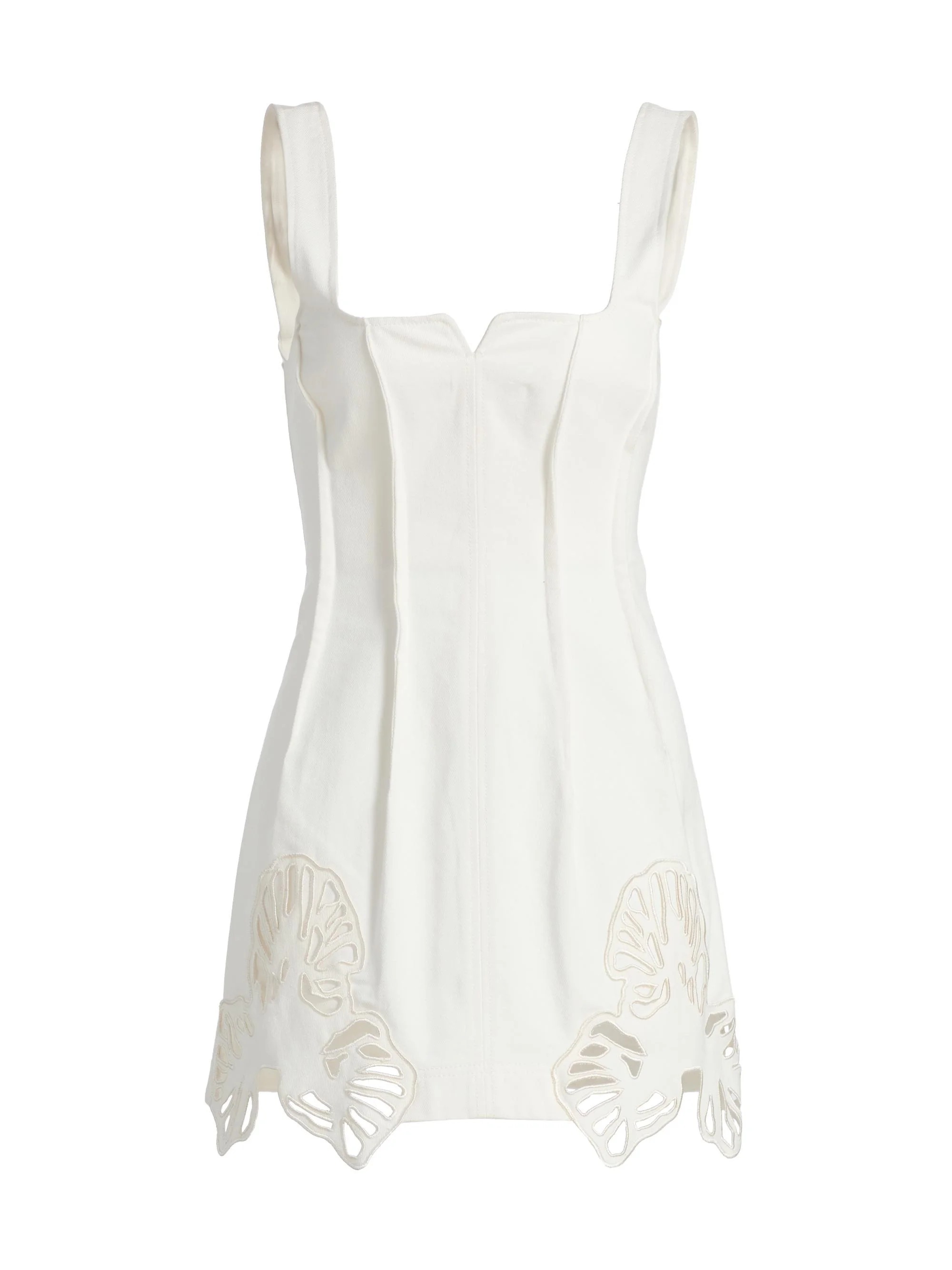 Women's Leven Embroidered Pleated Cotton Minidress - Ivory - 1