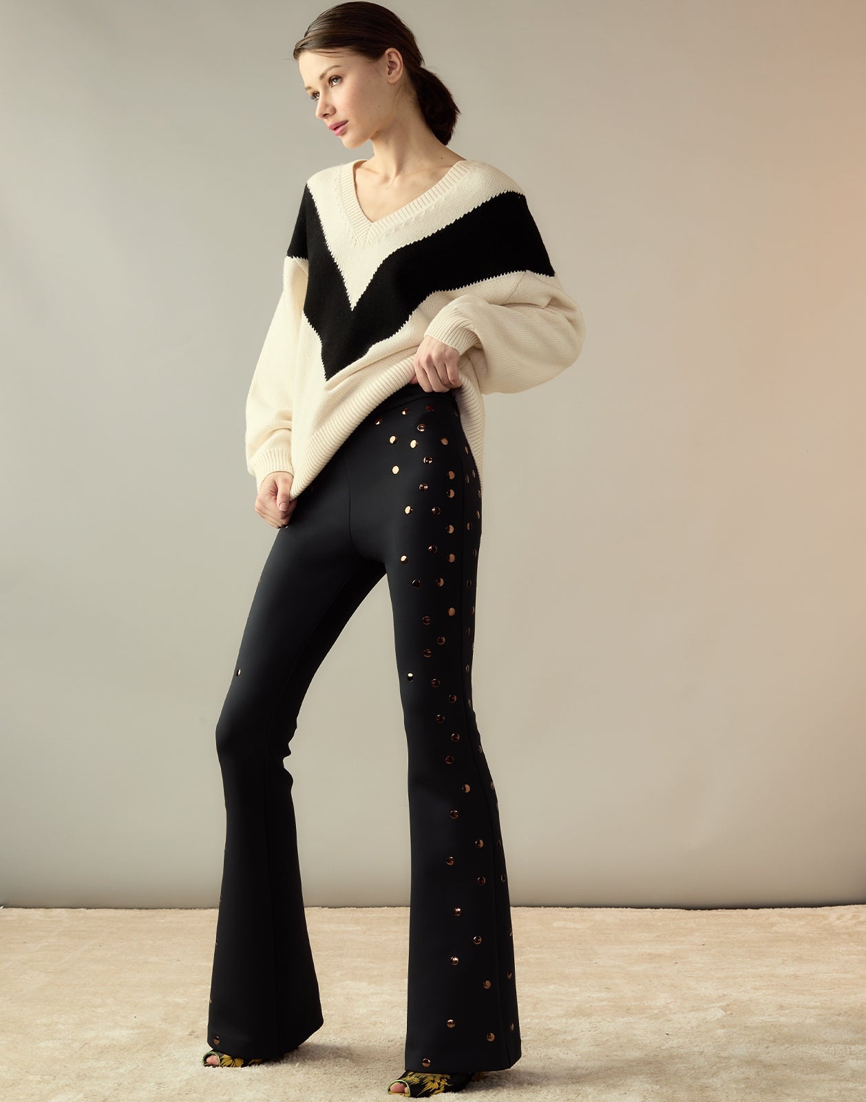 Studded Bonded Pants - 3