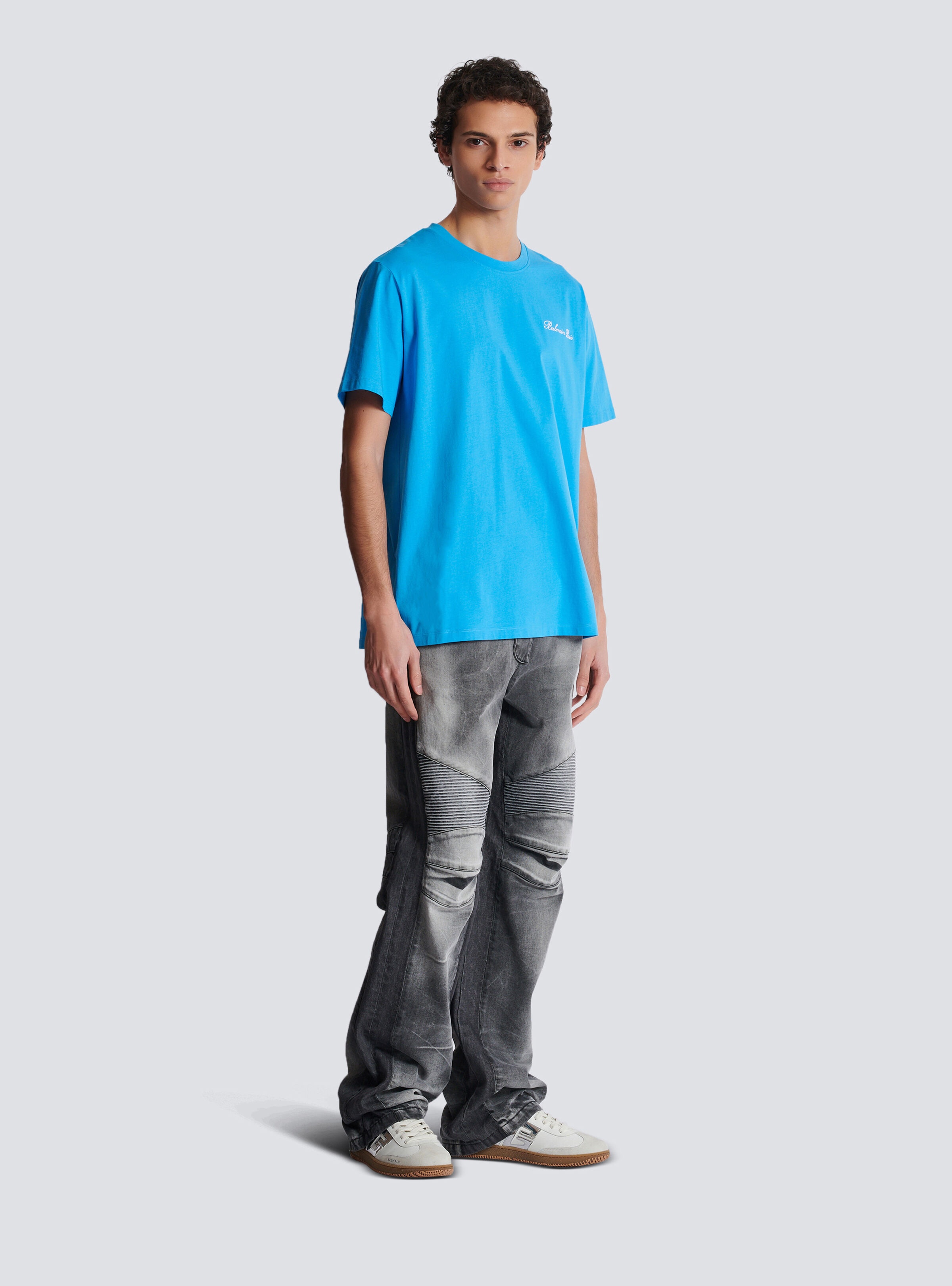 Relaxed T-shirt with Balmain Signature embroidery - 3