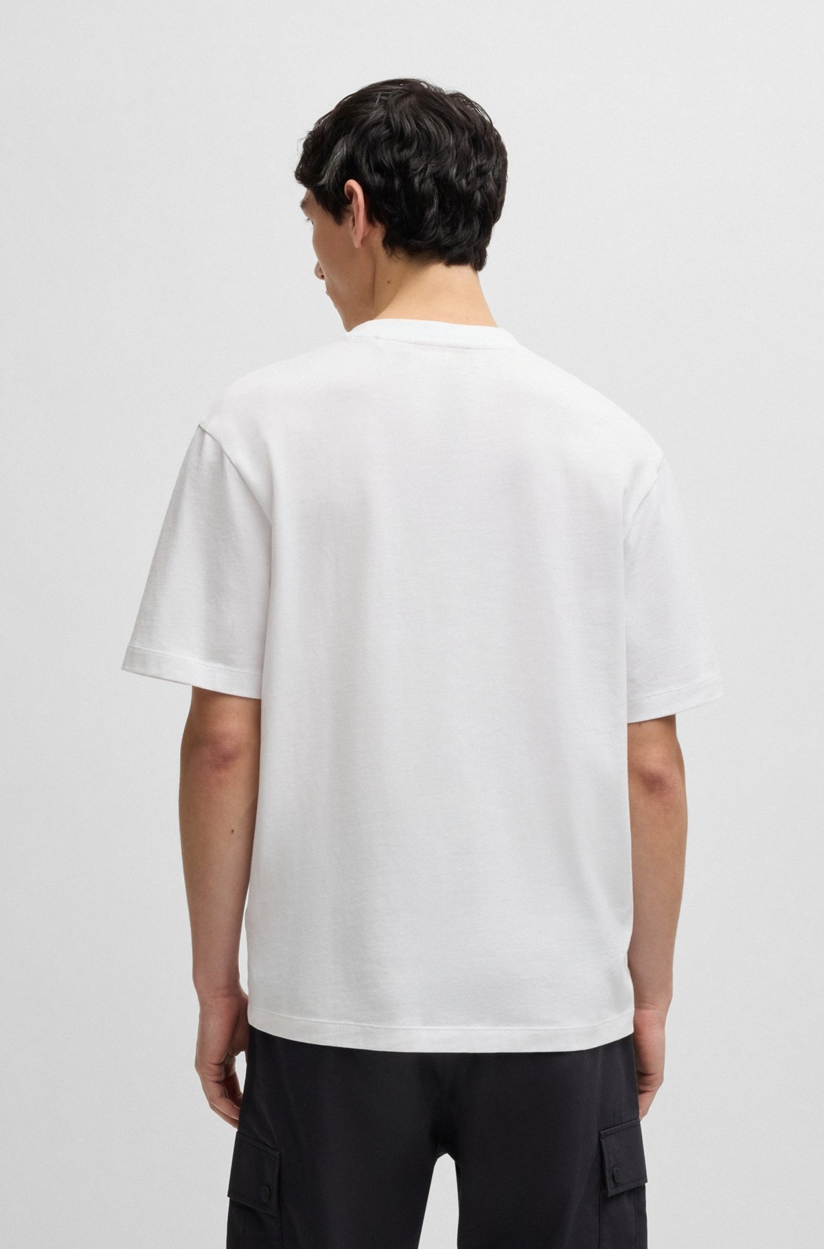 HUGO X RB COTTON-JERSEY T-SHIRT WITH CARBON STEALTH LOGO - 5