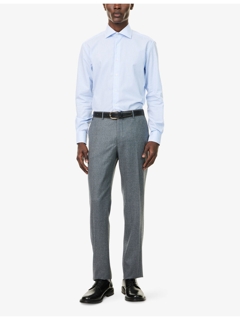 CORNELIANI Slim-Leg Mid-Rise Wool Trousers outlook
