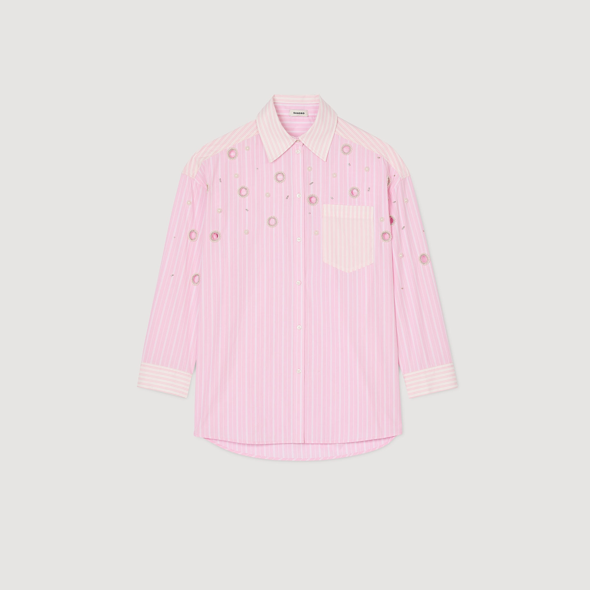 STRIPED RHINESTONE SHIRT - 6
