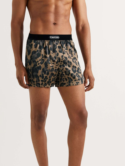 TOM FORD Velvet-Trimmed Leopard-Print Silk-Satin Boxer Briefs outlook