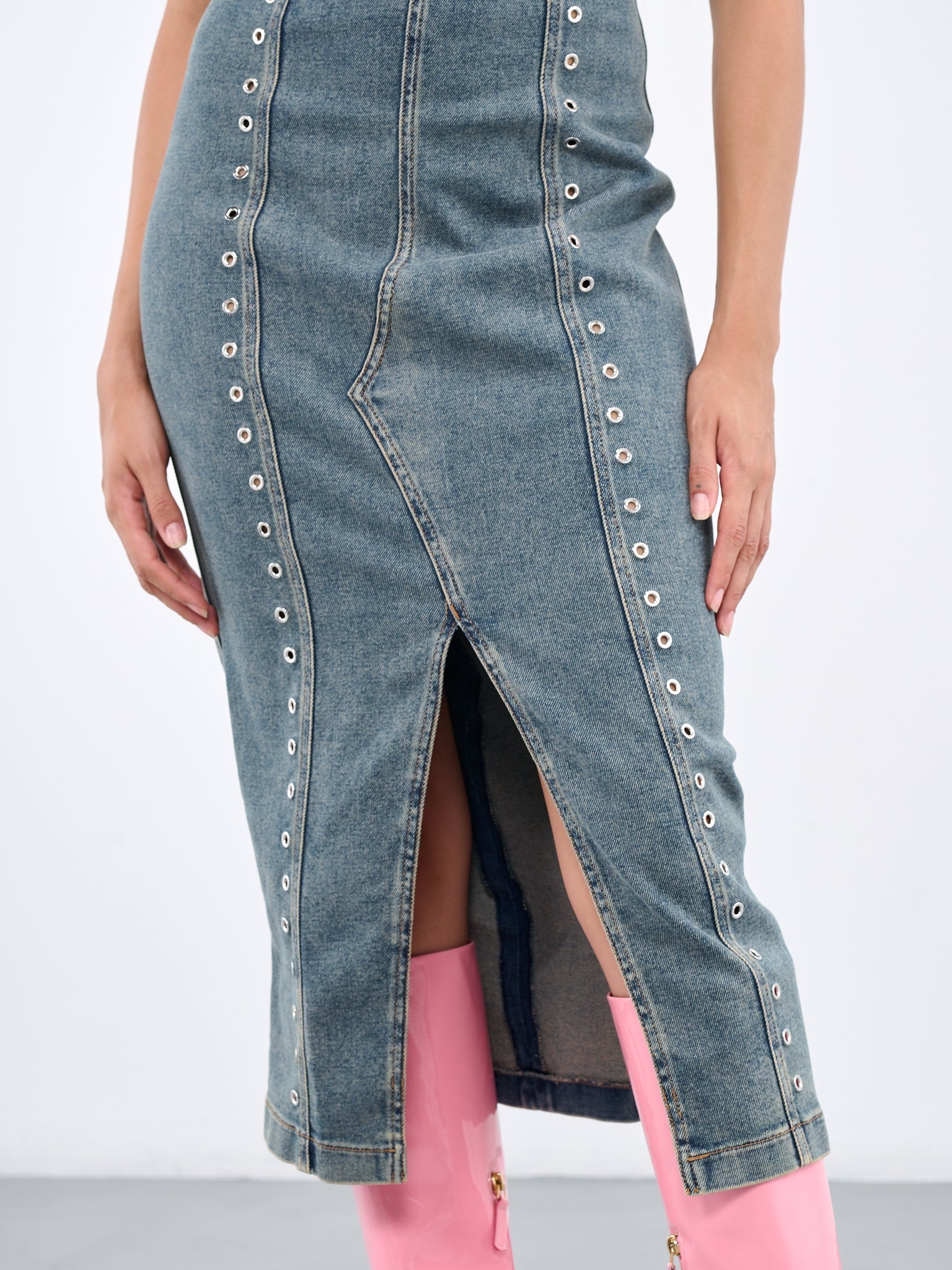 Eyelet Jean Midi Dress - 4