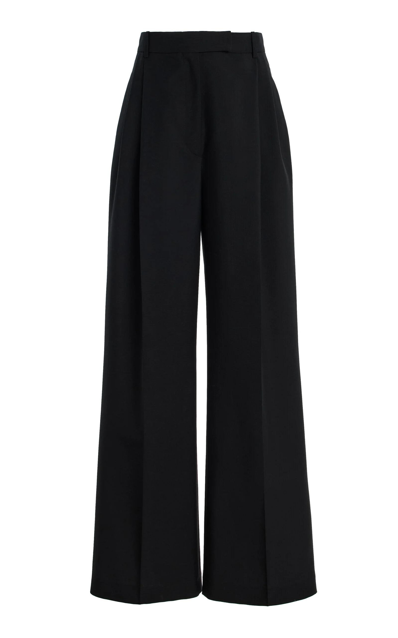 Mid-Rise Tailored Wool-Mohair Trousers black - 1