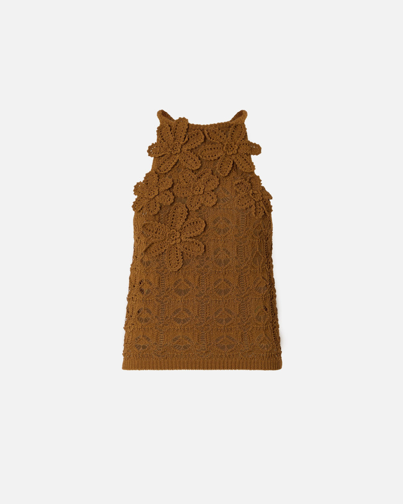 CROCHET-EFFECT TOP WITH APPLIQUÉ FLOWERS 1