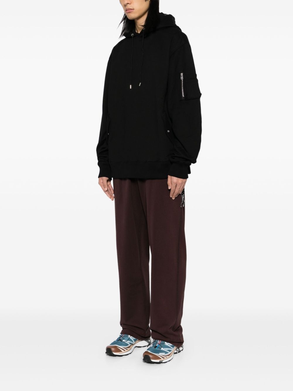 embroidered-logo hoodie - 3