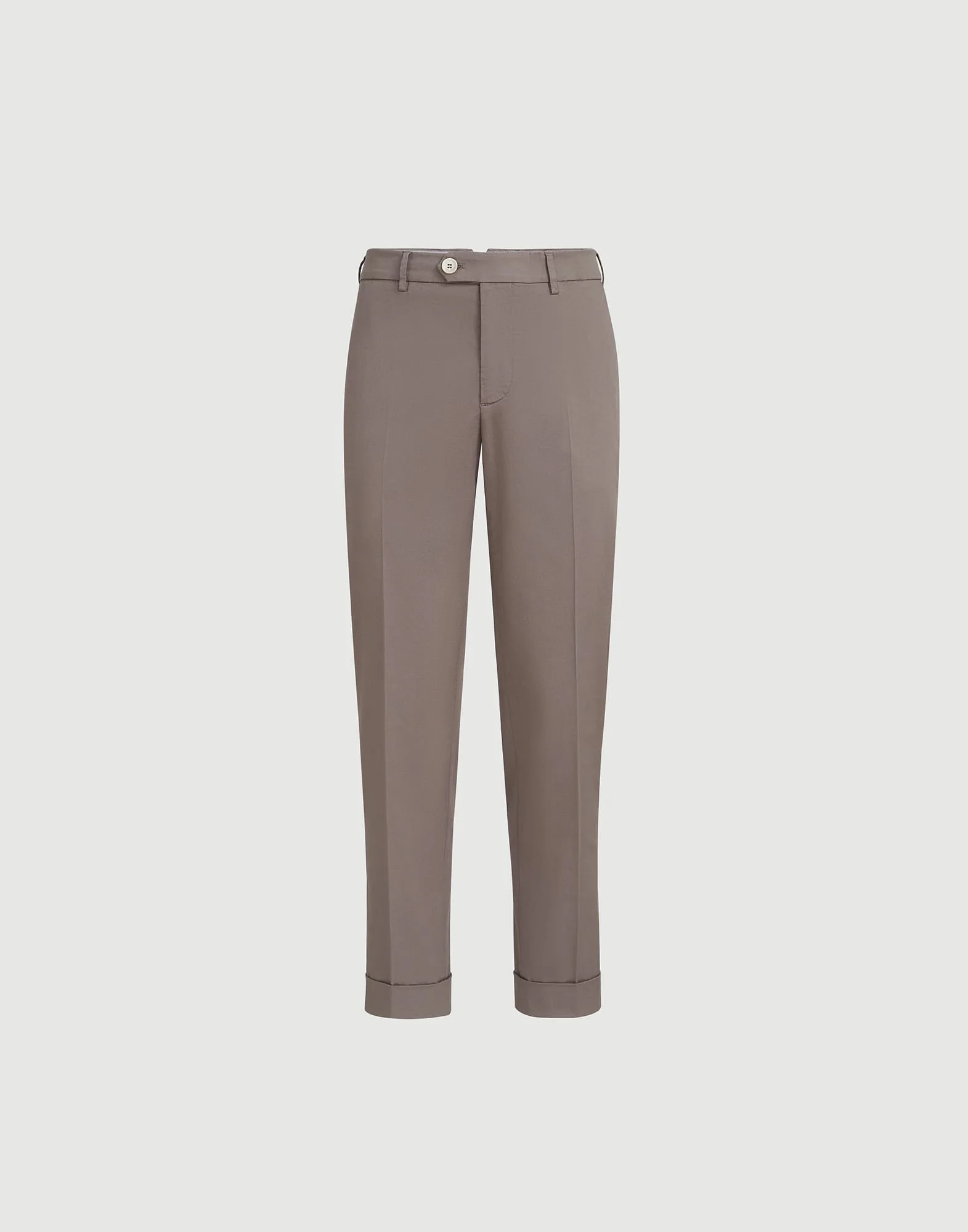 Garment-dyed Italian fit trousers in American Pima comfort cotton gabardine - 1