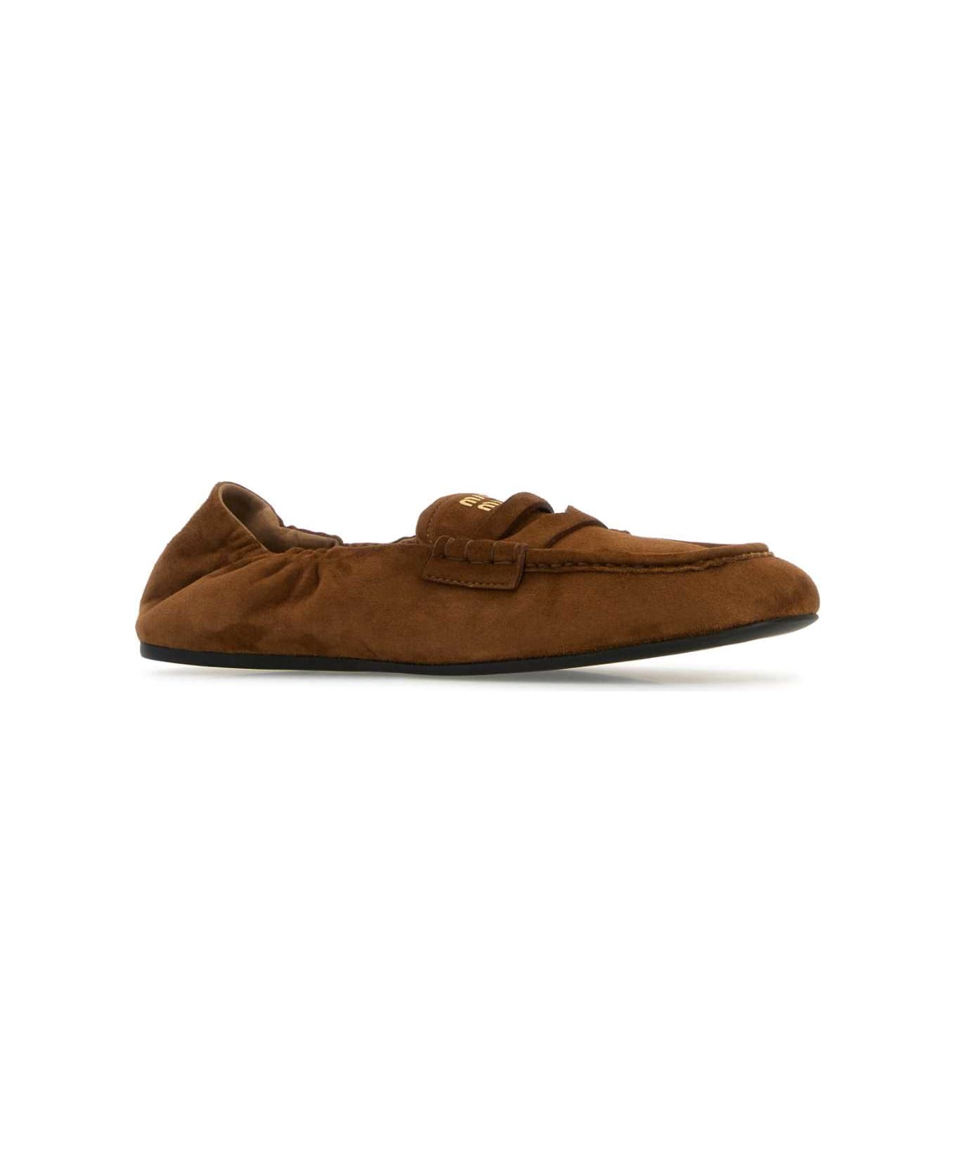 Brown Suede Leather Loafers - 2
