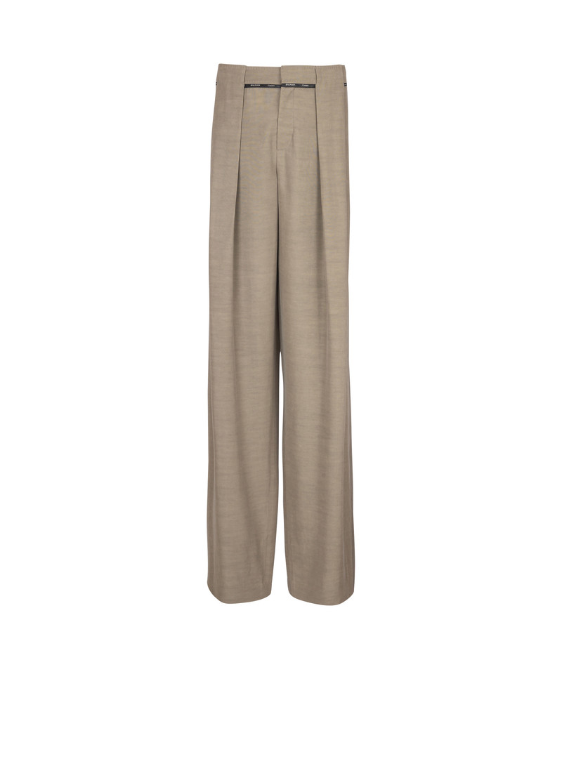 Pleated cupro trousers 1