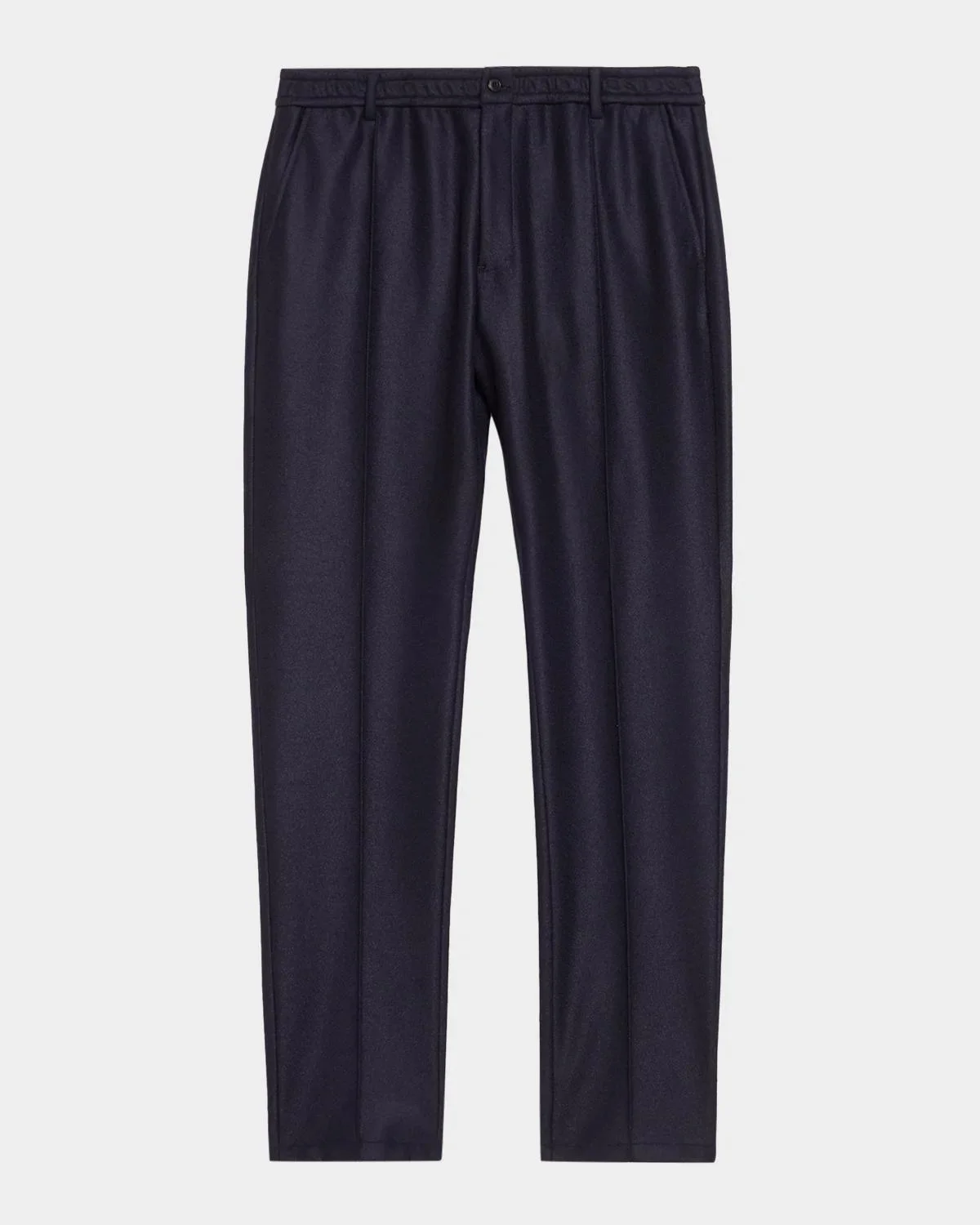 Men's Wool Flannel Pintuck-Pleated Trousers - 1
