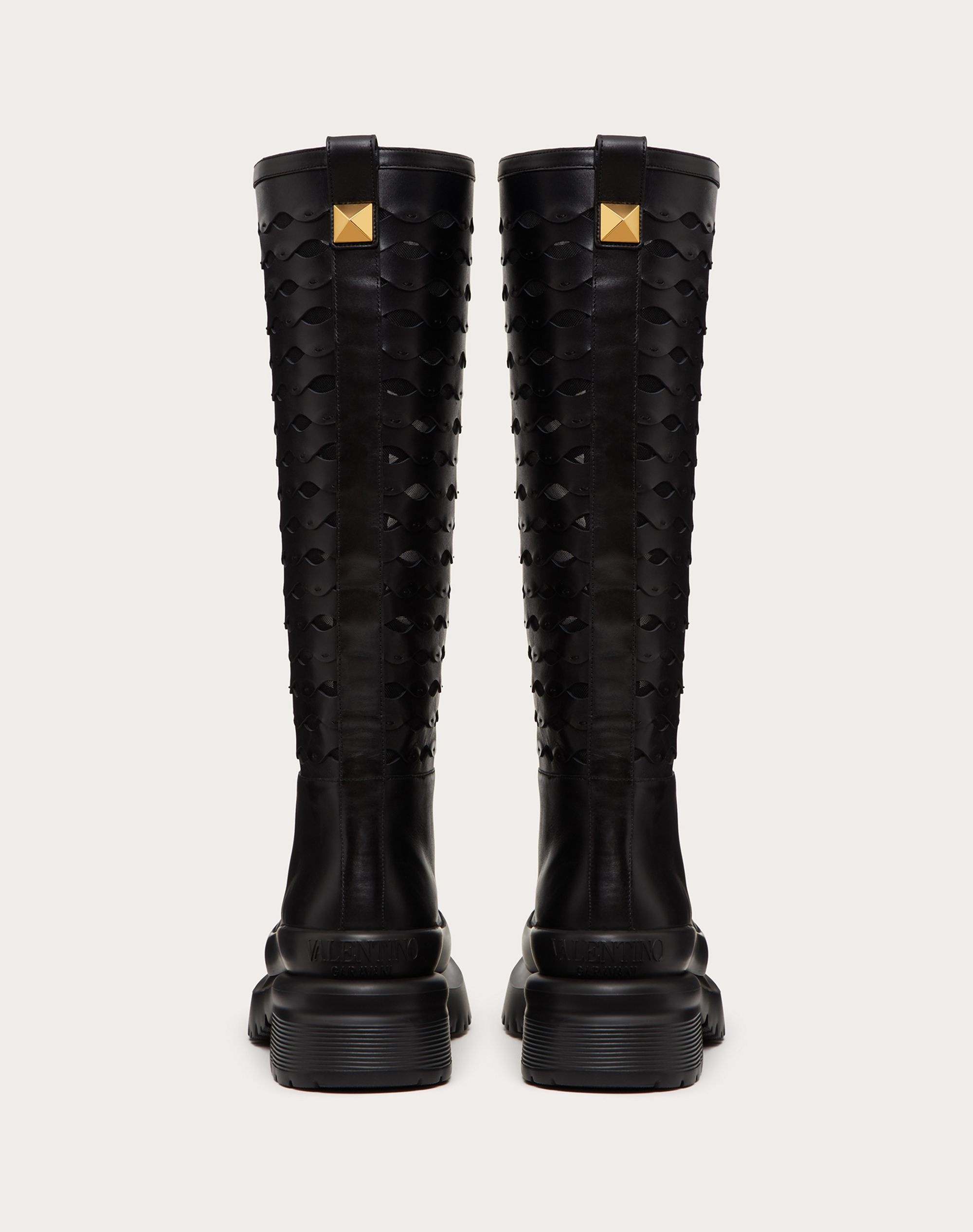 ROMAN STUD CALFSKIN BOOT WITH WAVE EMBROIDERY 50MM - 3