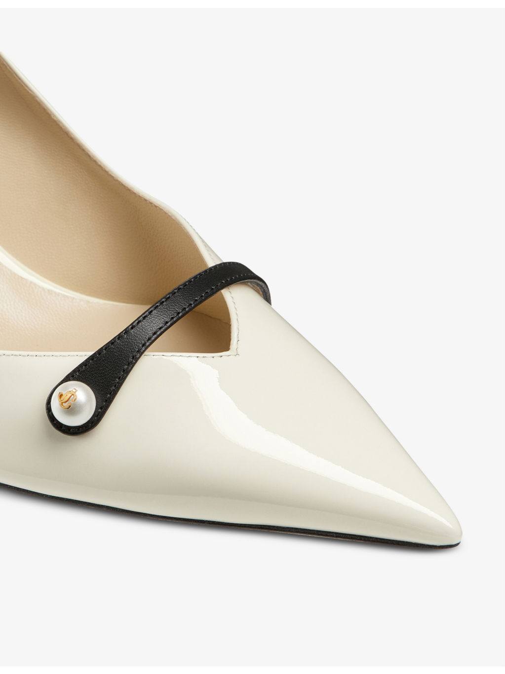 Rosalia 65 pearl-embellished patent-leather courts - 5