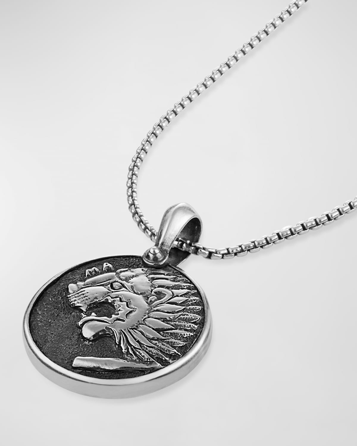 Men's Petrvs Lion Pendant in Silver, 35mm - 3