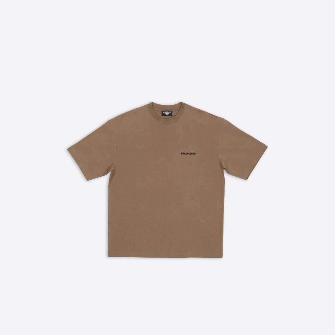 Men's Balenciaga T-shirt Regular Fit in Beige - 1