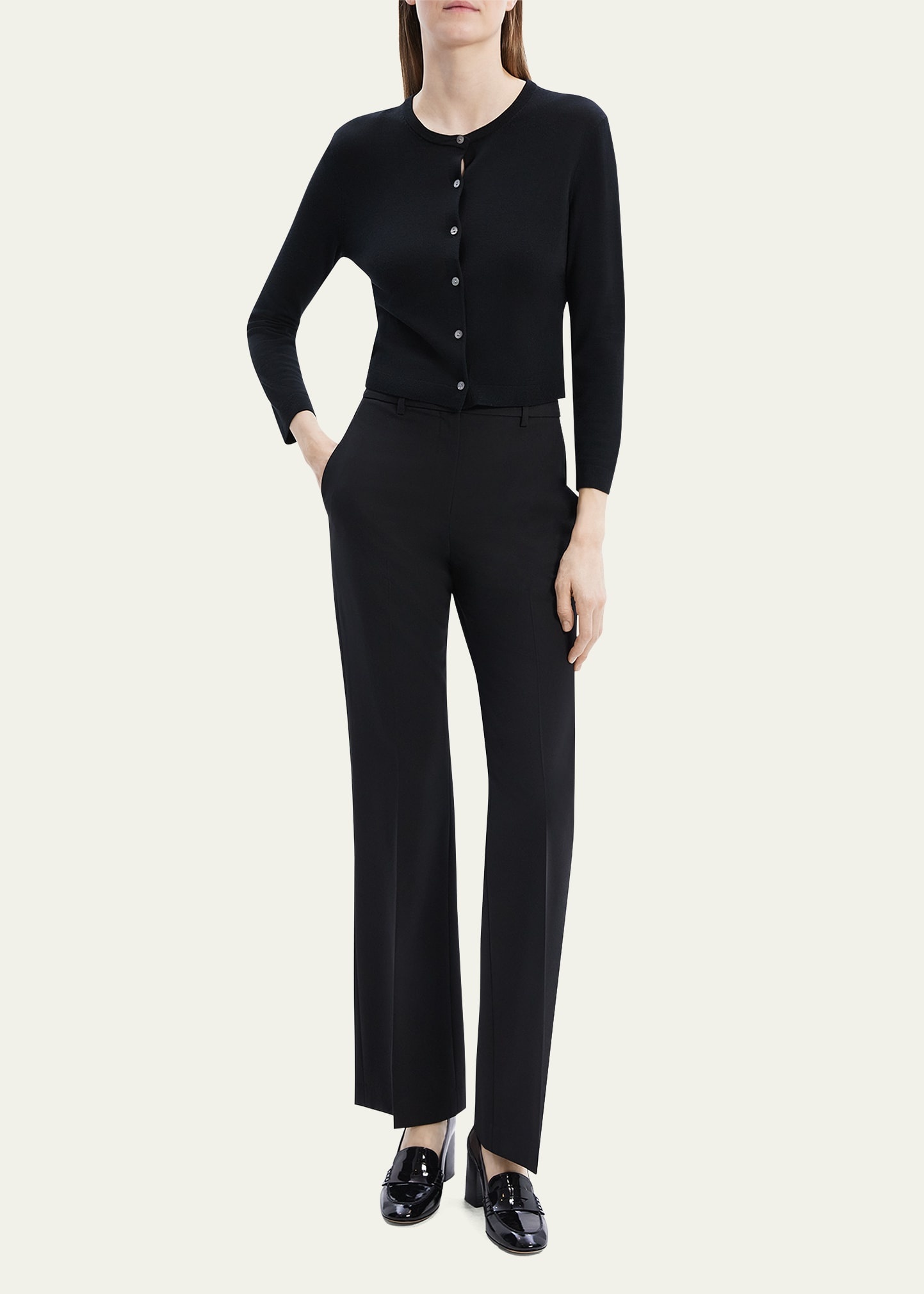 Regal Merino Wool Cropped Cardigan - 2