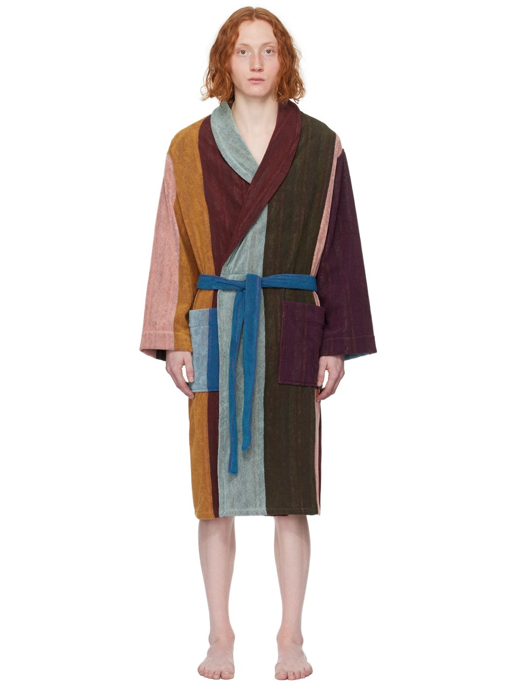 Multicolor Artist Stripe Robe - 1